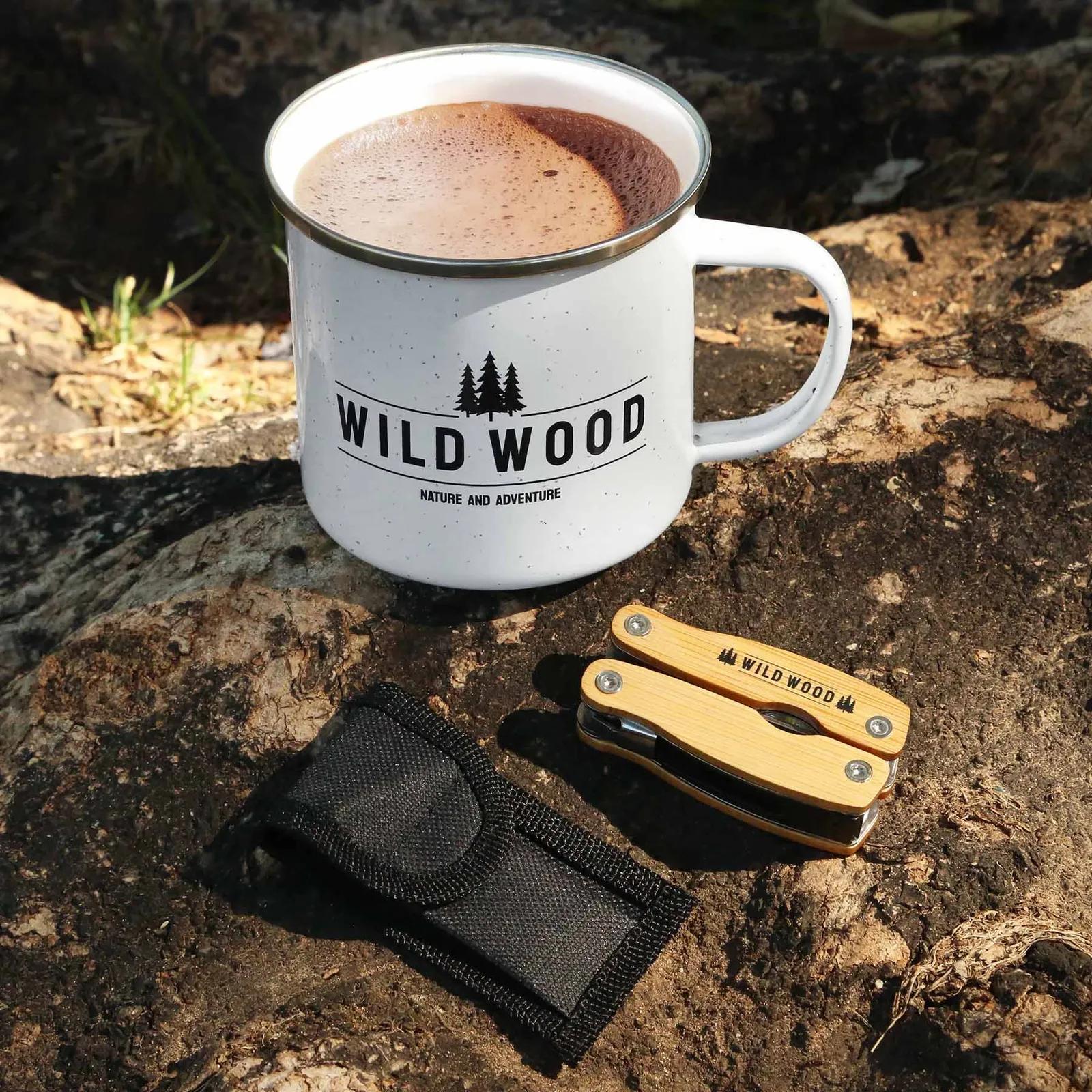 Campfire Kit Enamel Mug with Bamboo Multi-Tool - product view 6
