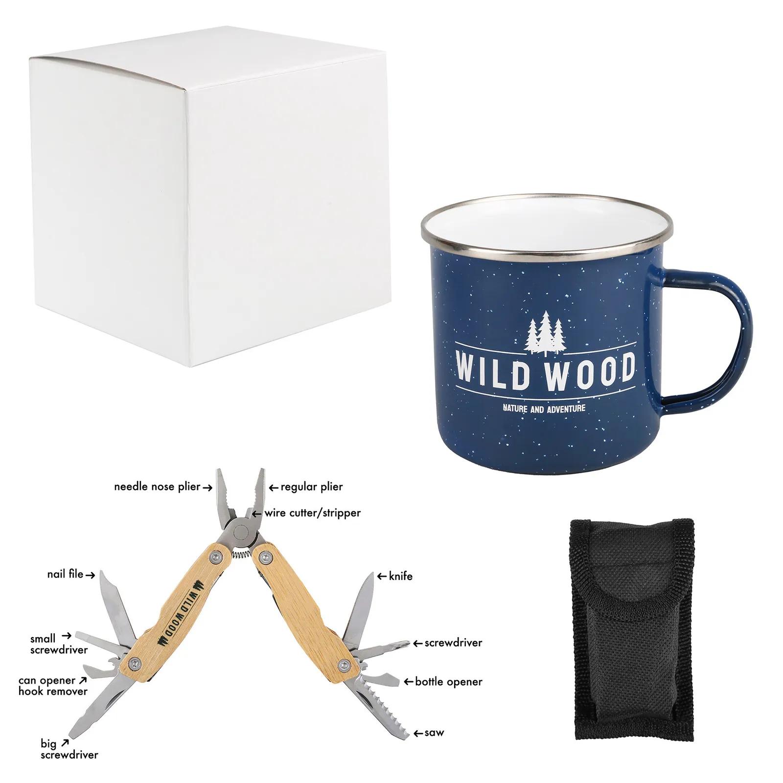 Campfire Kit Enamel Mug with Bamboo Multi-Tool - product view 10