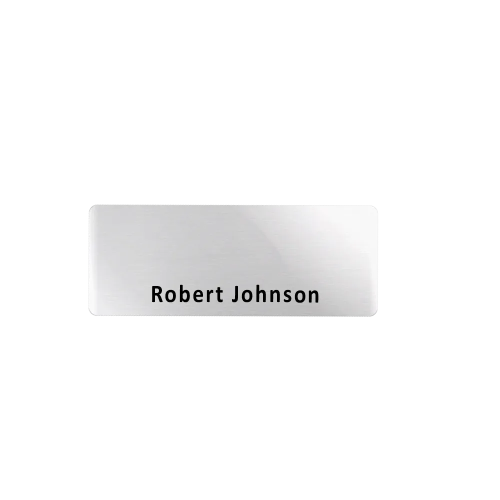 Name Badge Aluminum Reusable Click-It - 1 x 3 in - blank view 2