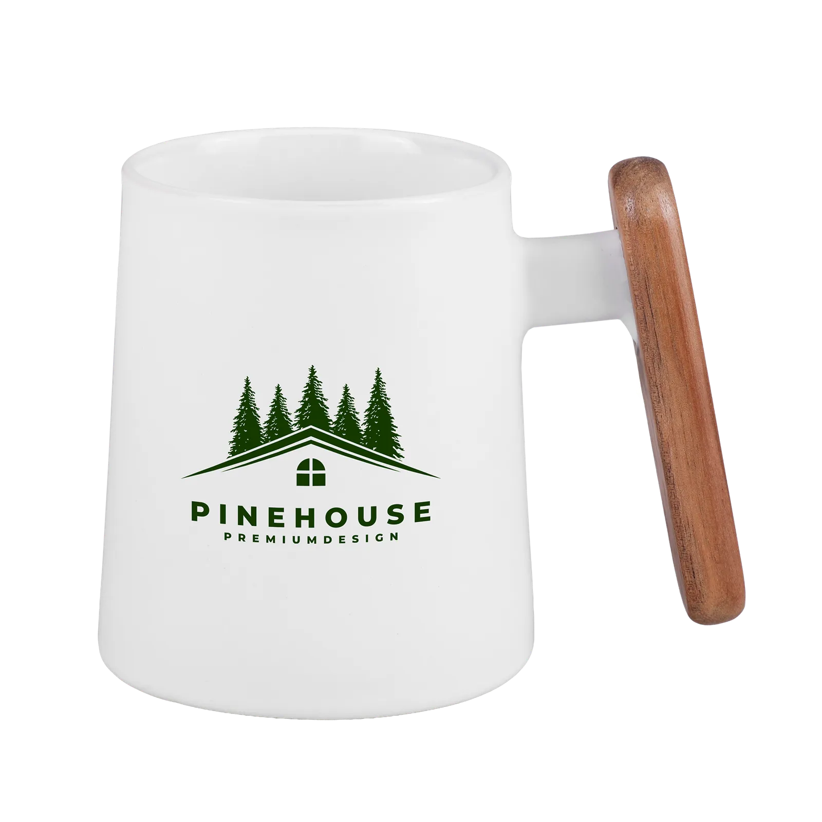 Ceramic Mug Wooden Handle Matte Finish - 11 oz - product view 7