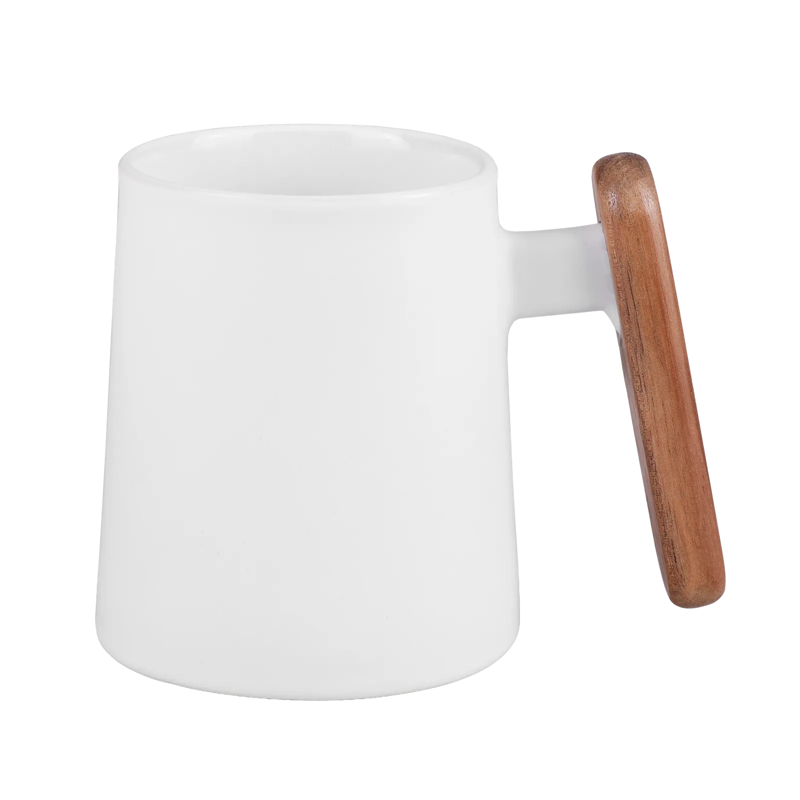 Ceramic Mug Wooden Handle Matte Finish - 11 oz - blank view 8