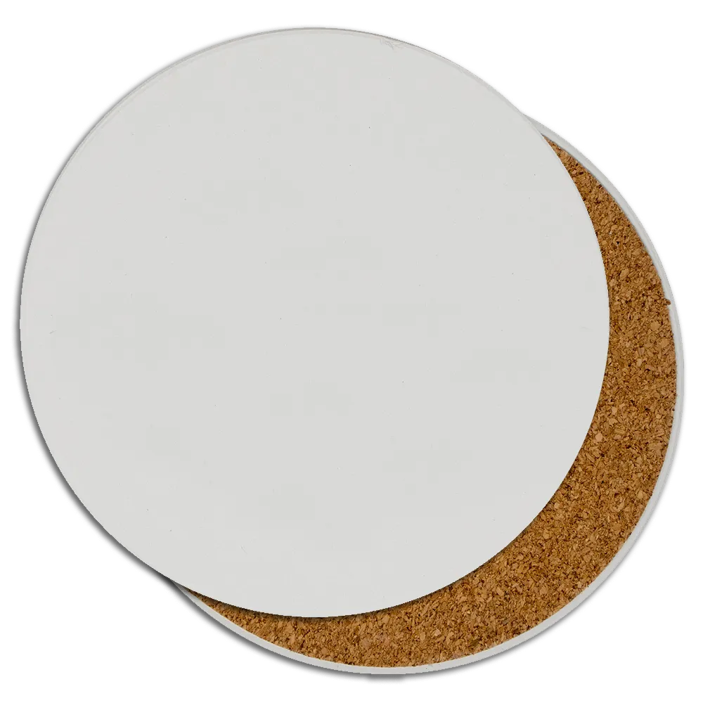 Coaster Ceramic Round Cork Backing - 3.9 in - blank view 6