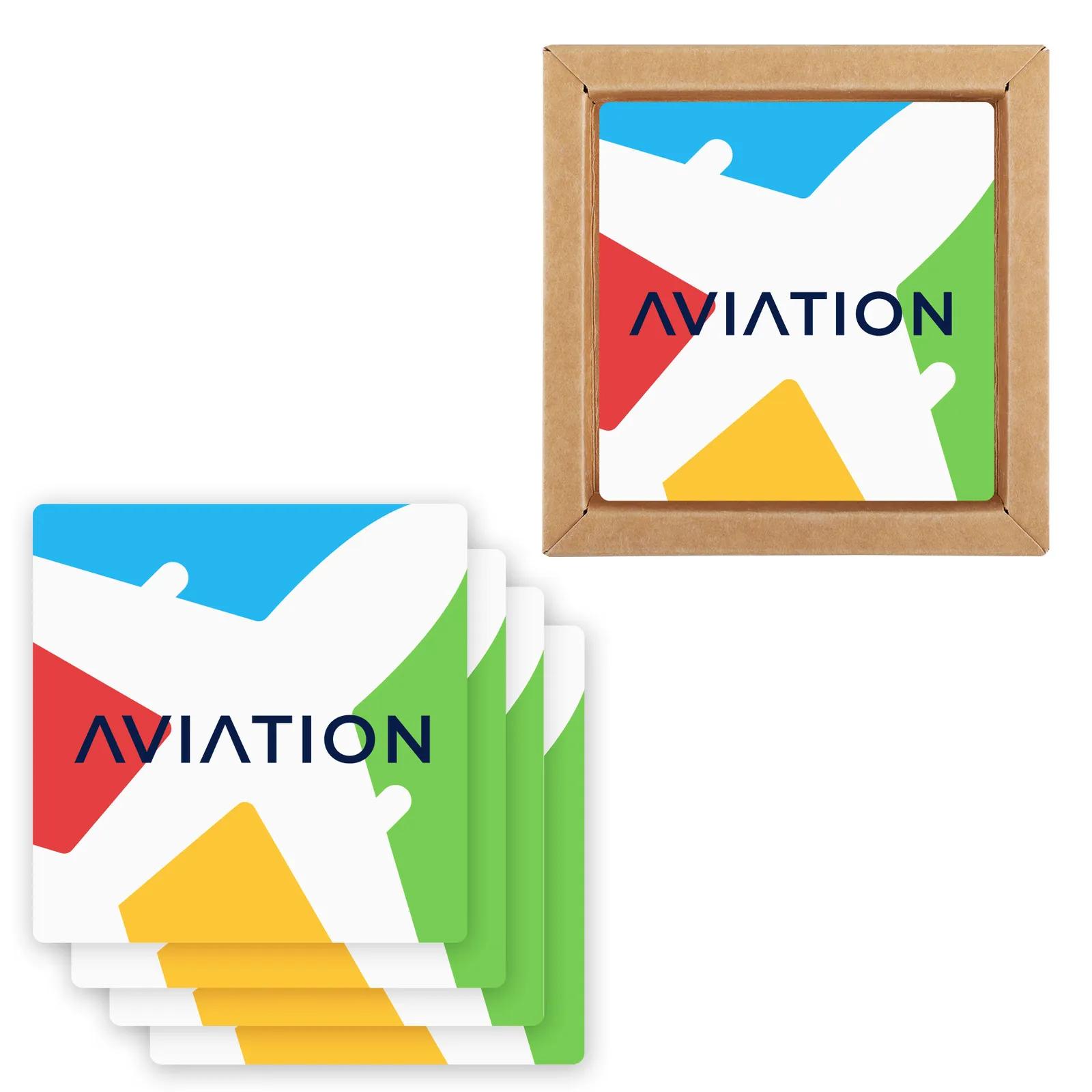 Square Ceramic Coaster Set with Gift Box - 4 Piece - product view 4