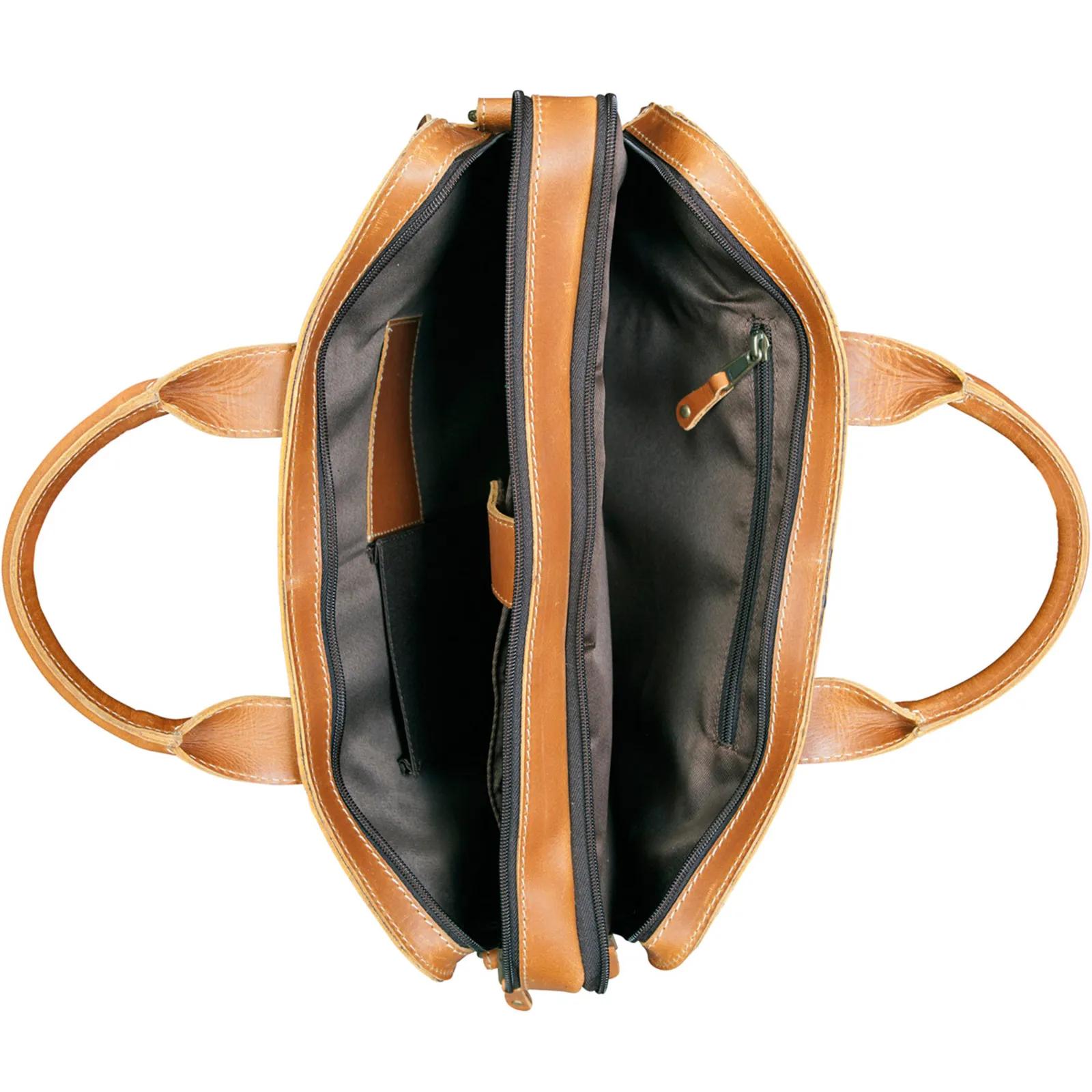 Briefcase Leather Buffalo Hide Padded Laptop Slot - product view 2