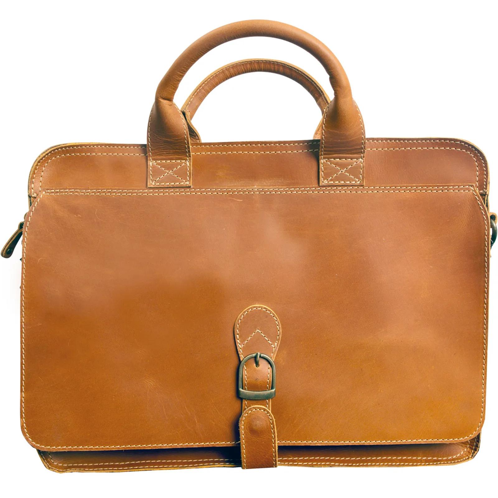 Briefcase Leather Buffalo Hide Padded Laptop Slot - product view 3