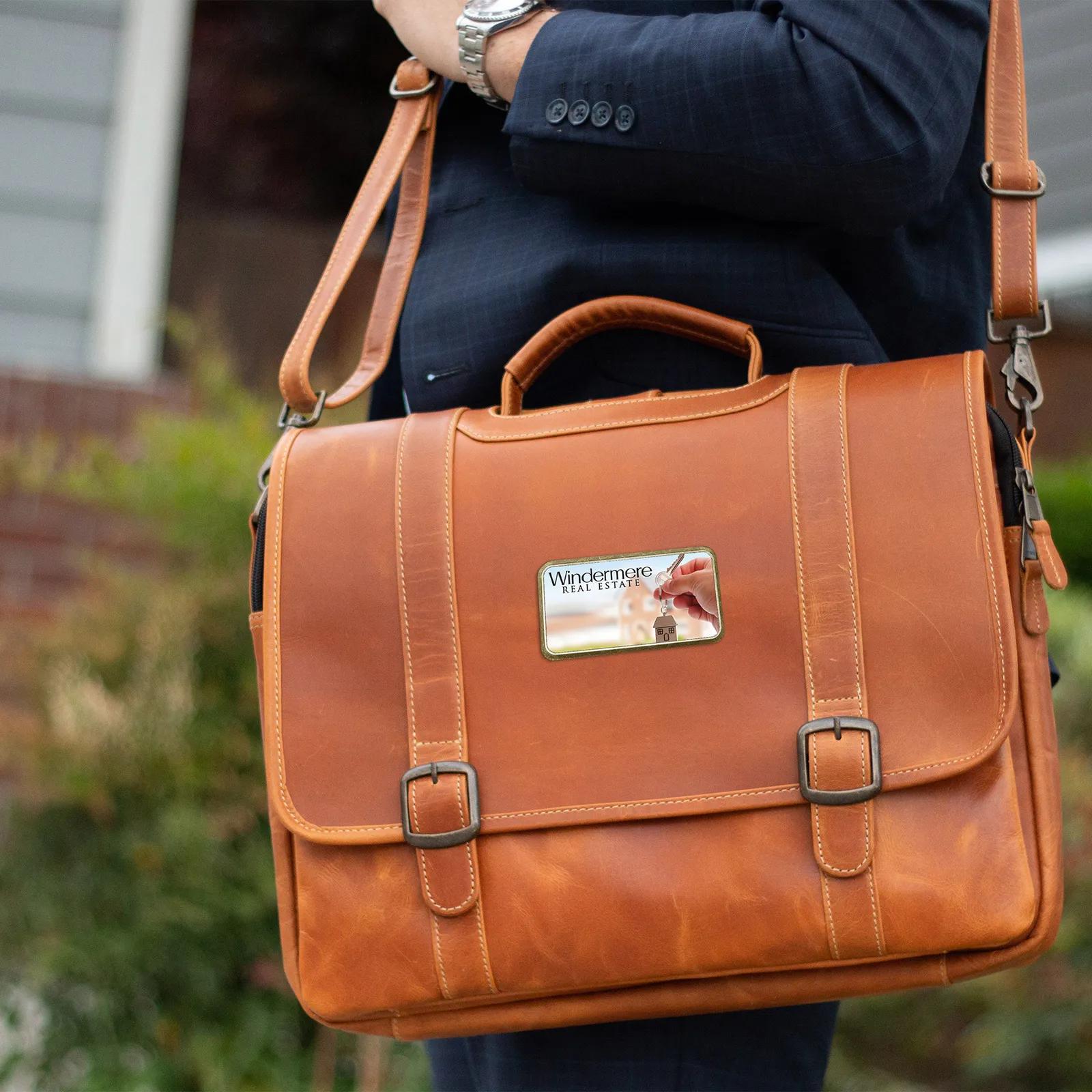 Briefcase Leather Buffalo Hide Flap Closure - product view 2