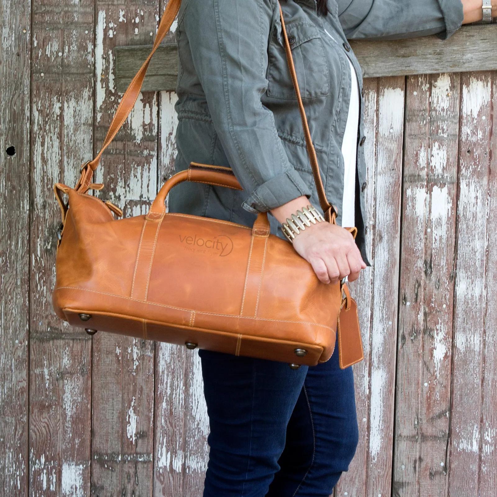 Duffel Bag Leather Buffalo Hide Compact Carry-On - product view 3