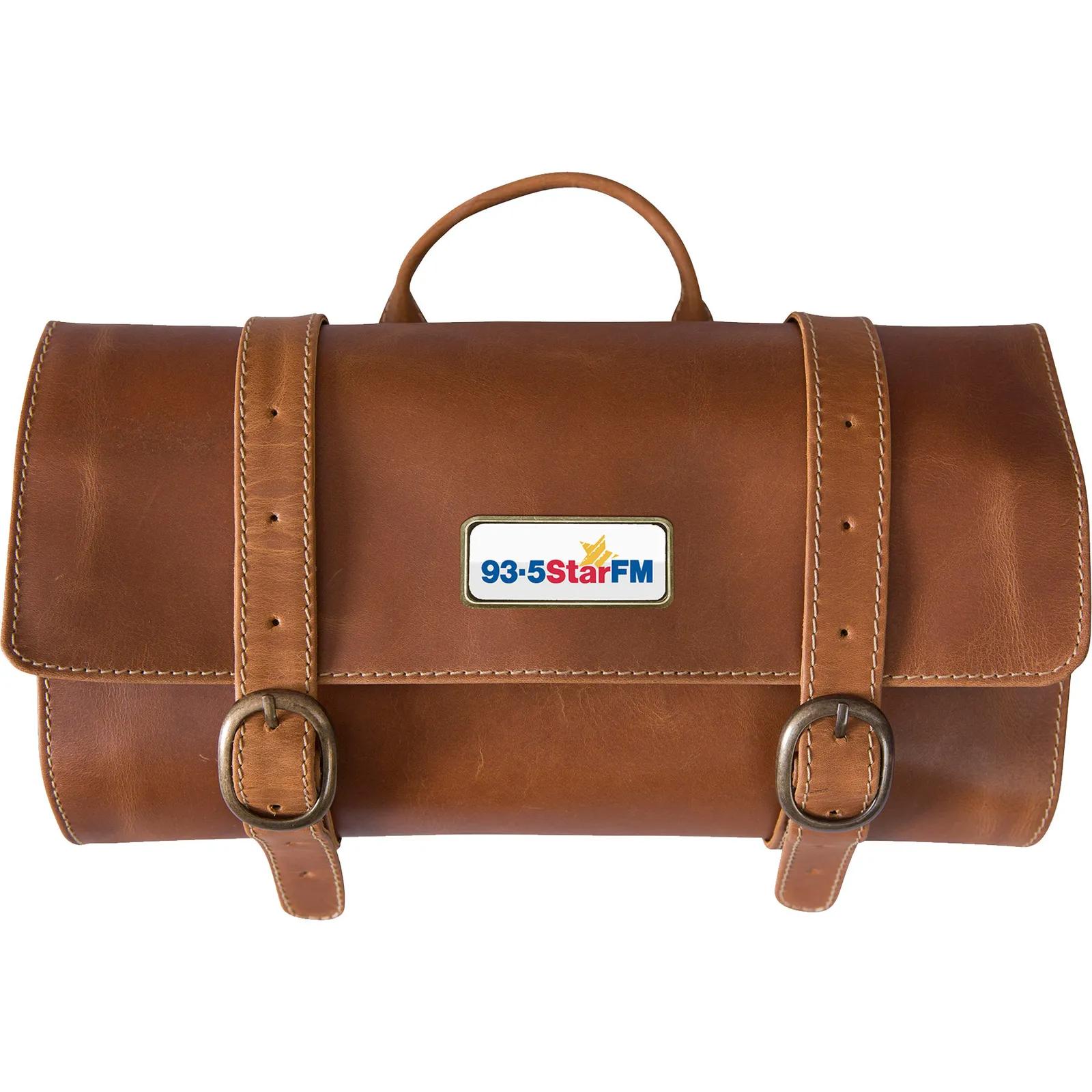 Travel Kit Bag Leather Buffalo Hide Roll-Up Design - product view 2