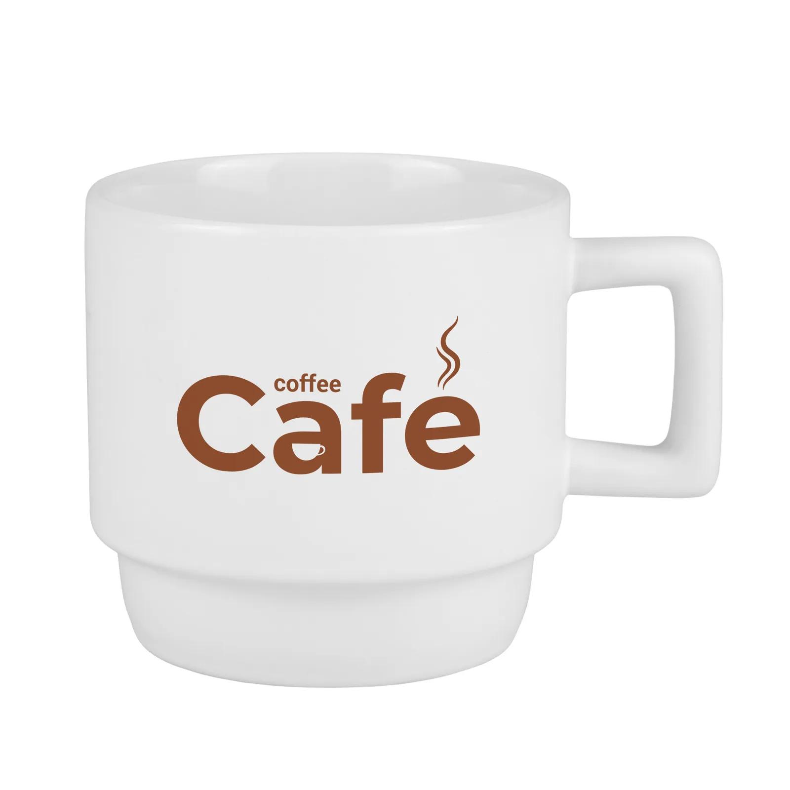 Ceramic Mug Stackable with Squared Handle - 11 oz - product view 3
