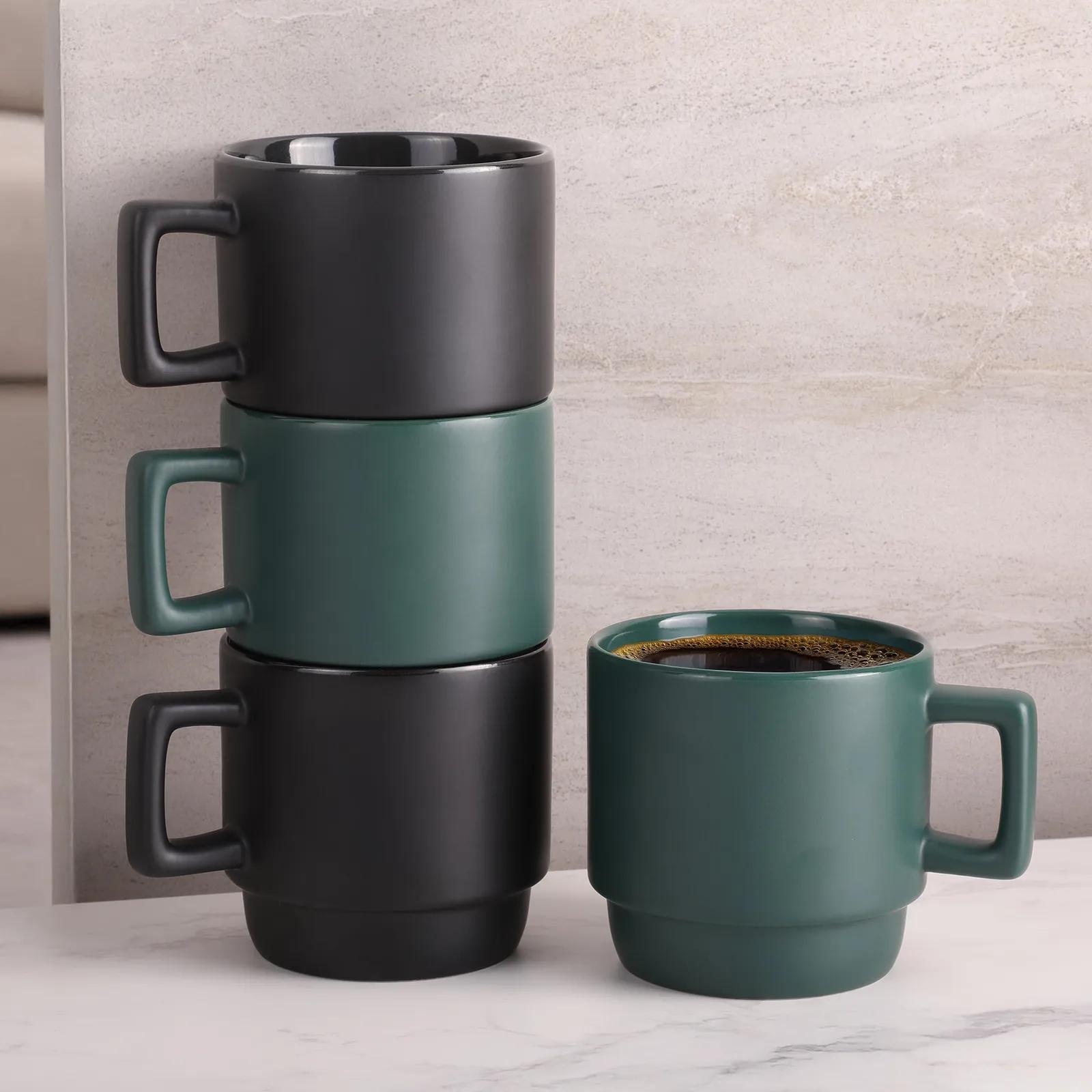 Ceramic Mug Stackable with Squared Handle - 11 oz - blank view 19