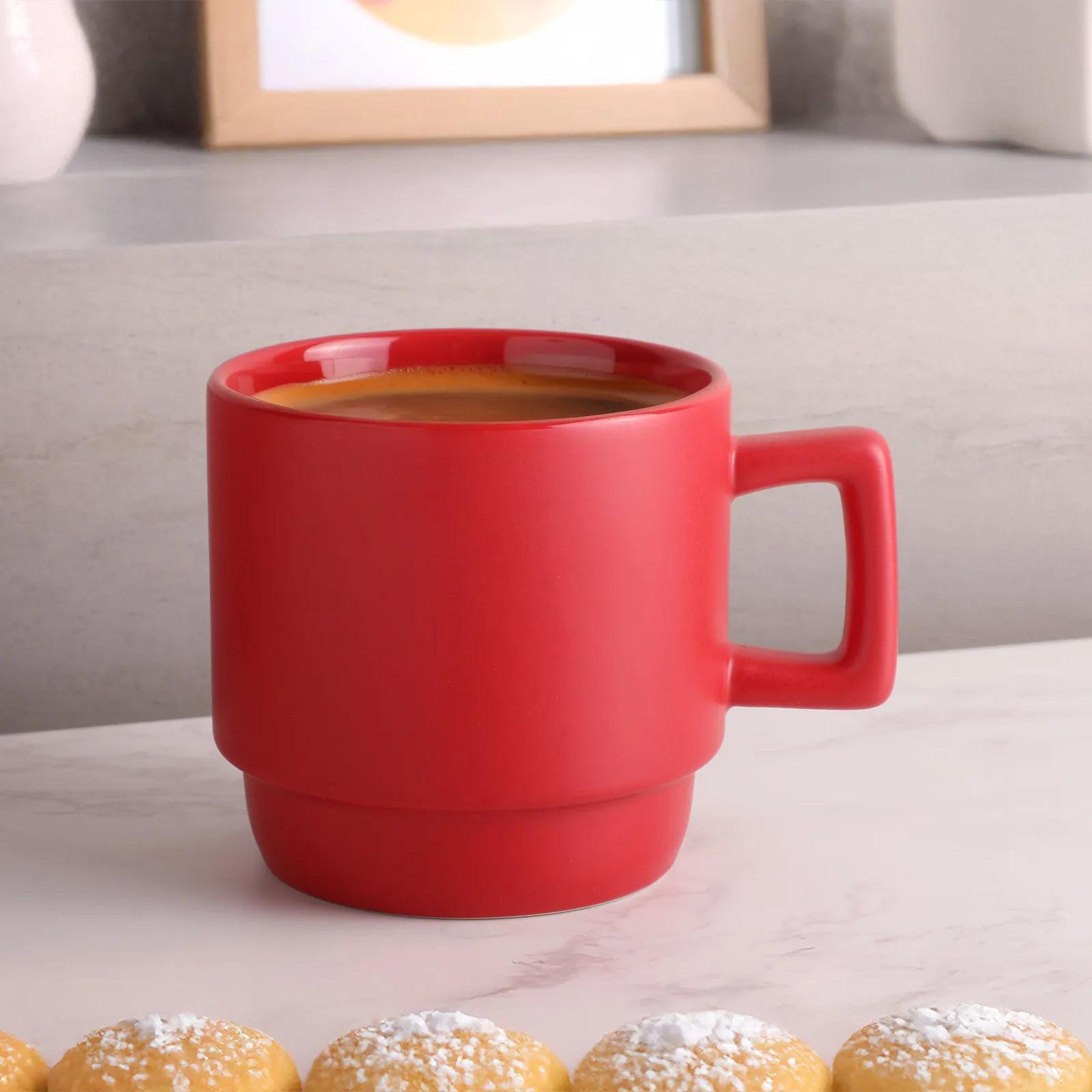 Ceramic Mug Stackable with Squared Handle - 11 oz - blank view 20