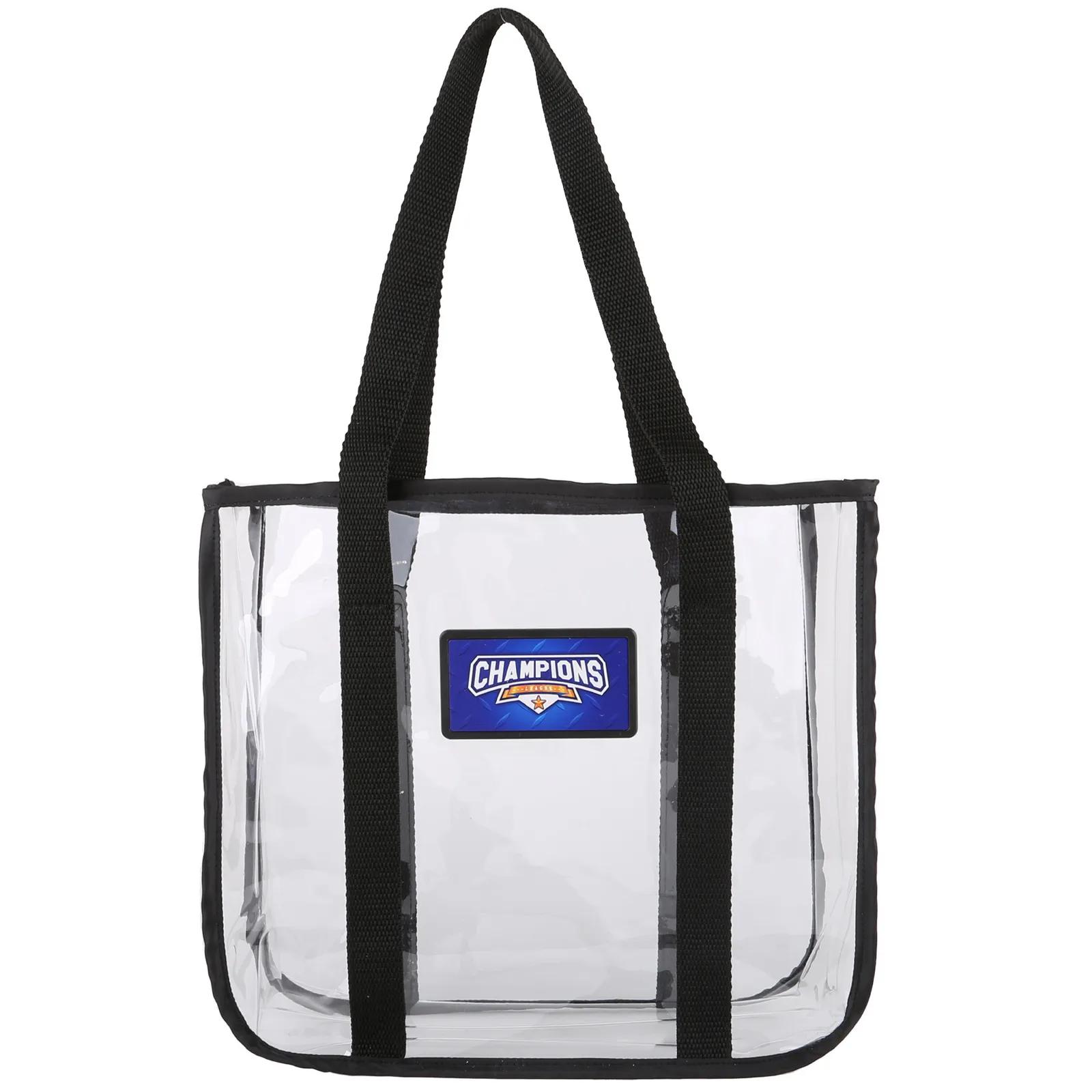 Clear Stadium Tote Bag with Metal Plate - 12 x 11 in - product view 1