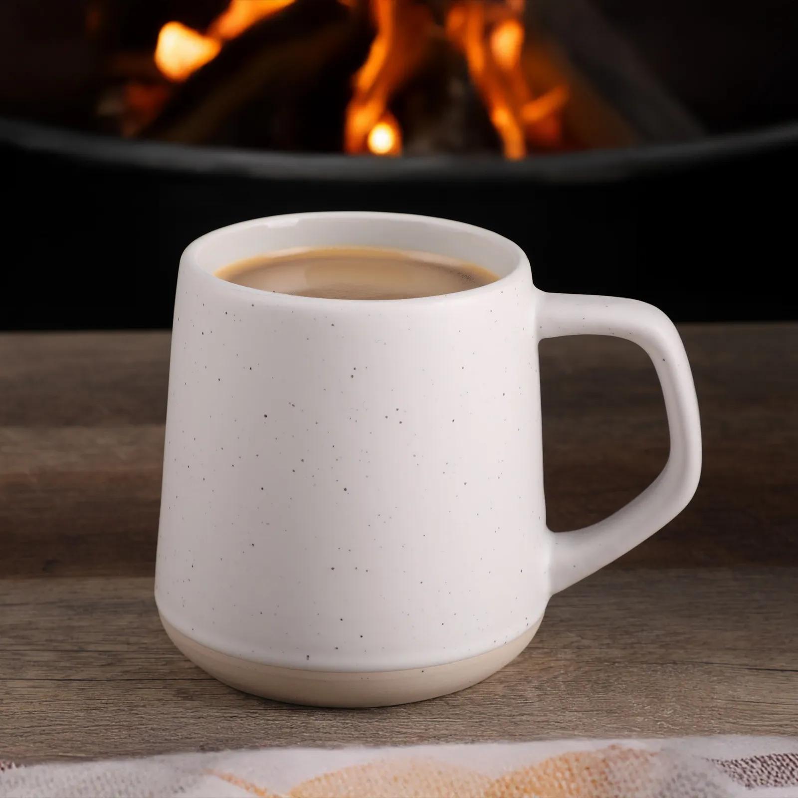 Ceramic Mug Speckled Outward Tapered - 13.5 oz - blank view 12