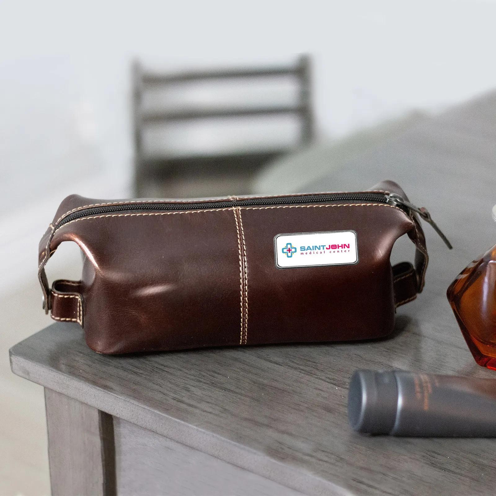 Travel Kit Bag Buffalo Leather Toiletry - 8.5 x 4.5 in - product view 2