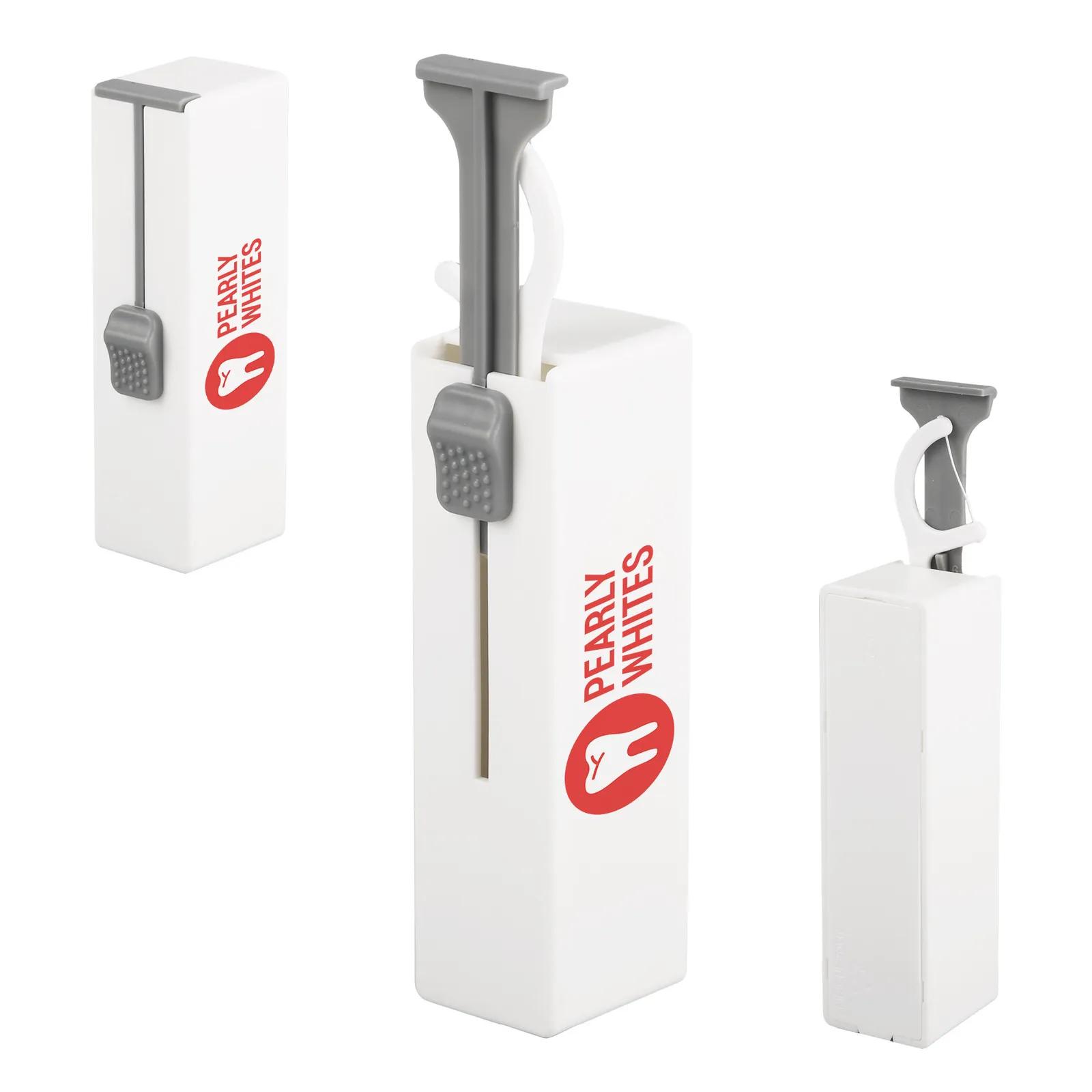 Floss Pick Holder ABS Plastic Refillable Compact - 3.1 x 1 in - product view 2