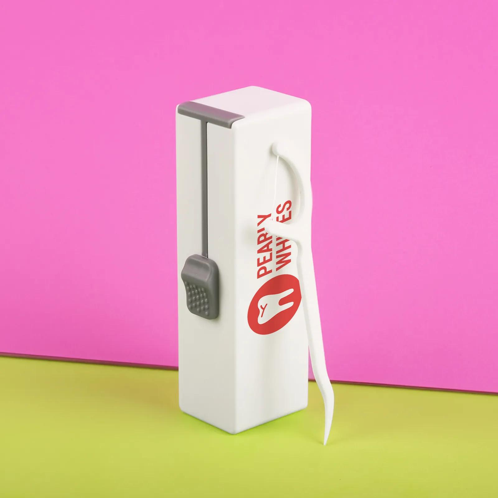 Floss Pick Holder ABS Plastic Refillable Compact - 3.1 x 1 in - product view 3