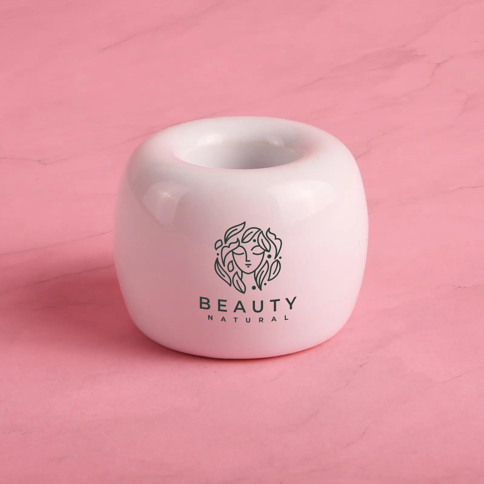 Toothbrush Holder Ceramic Single Minimalist - 1.6 x 1.1 in - product view 2