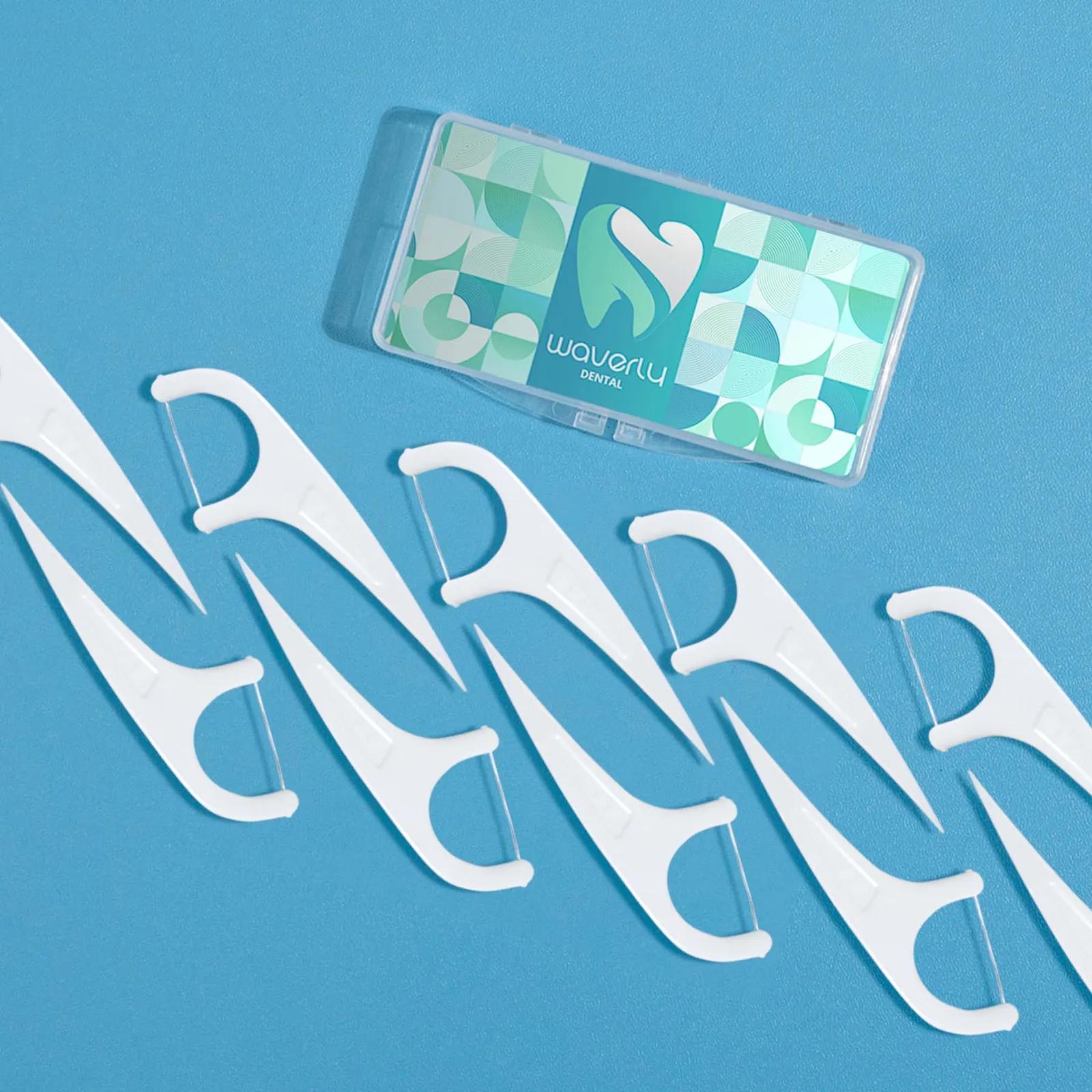 Dental Floss Picks Plastic Easy Glide 10 Pack - 3 x 1.7 in - product view 1