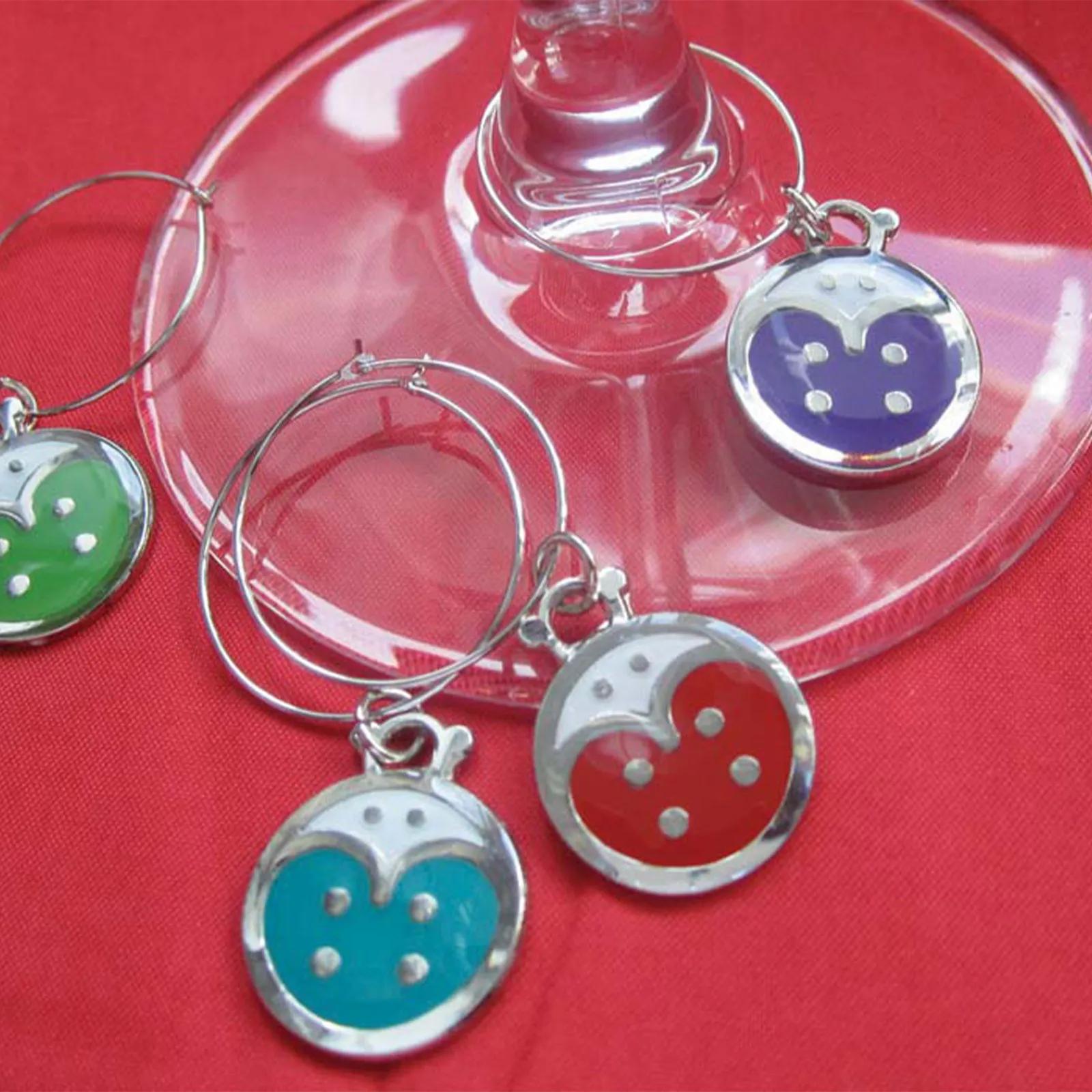 Wine Charms Diestruck Iron with Enamel - 0.75 in