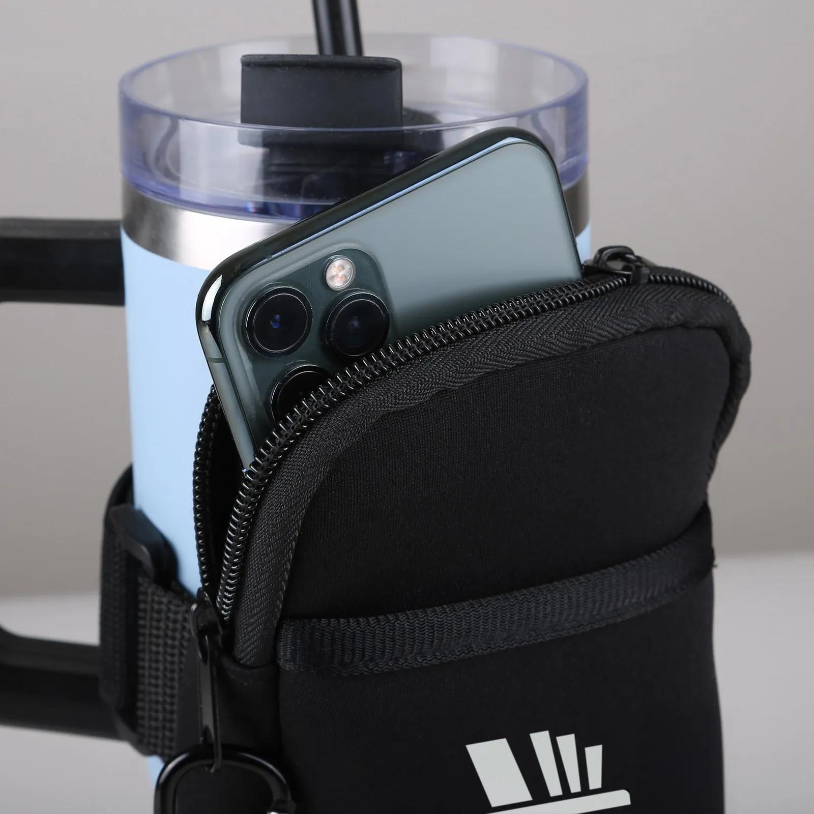 Tumbler Sleeve Neoprene with Zippered Pouch - 4 in - product view 3