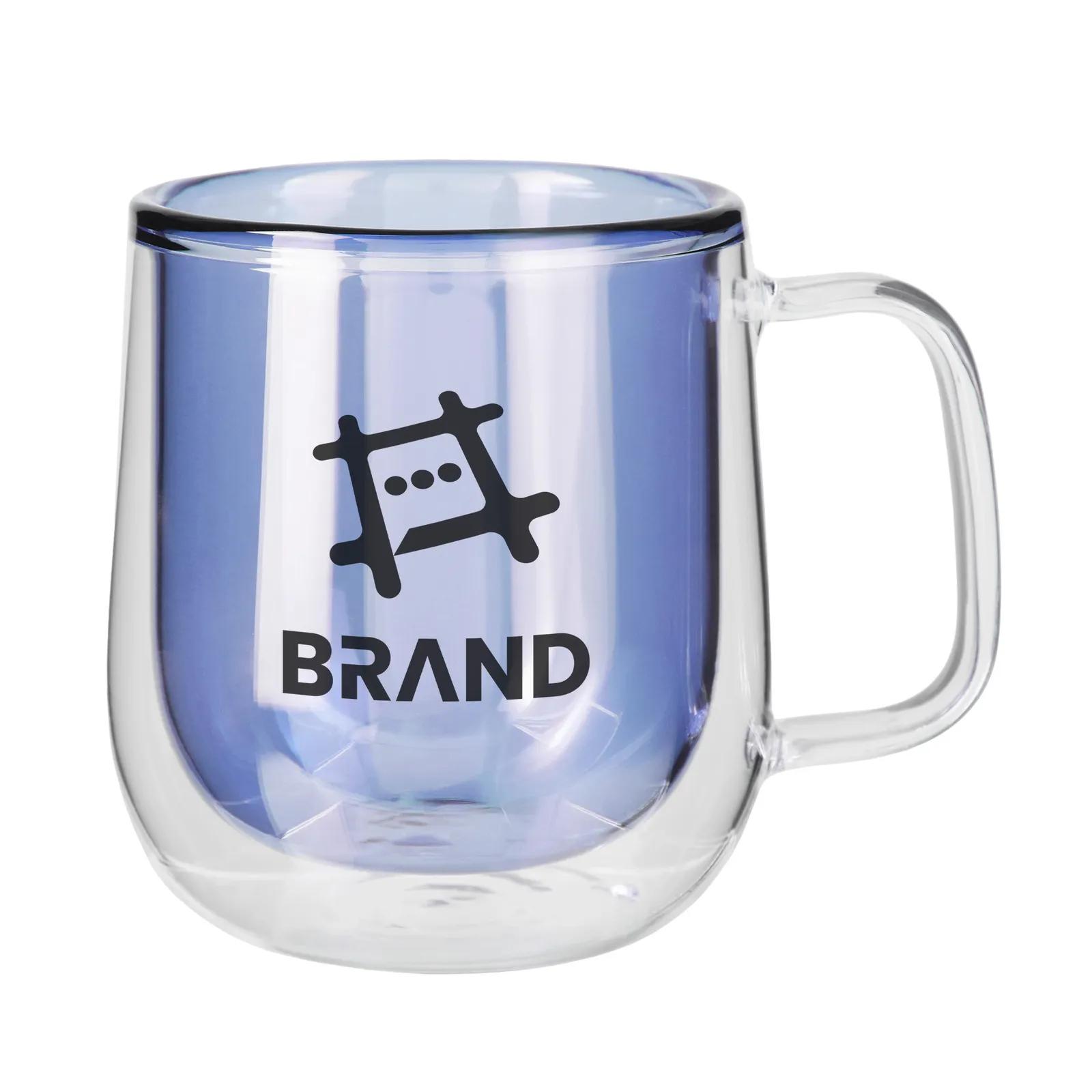Glass Mug Double Walled Colored Interior - 8.4 oz - product view 5