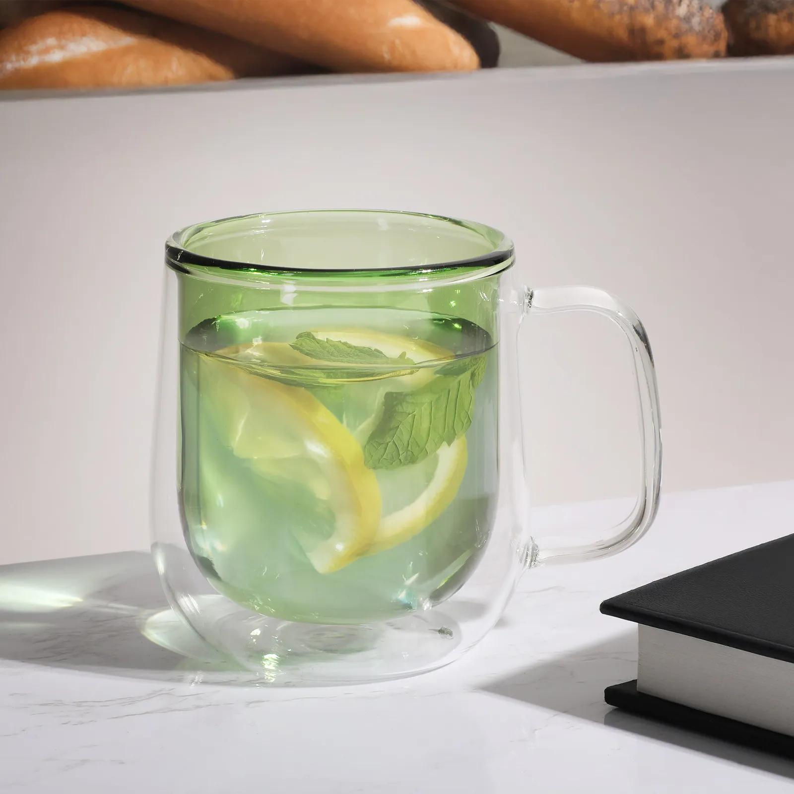 Glass Mug Double Walled Colored Interior - 8.4 oz - blank view 12