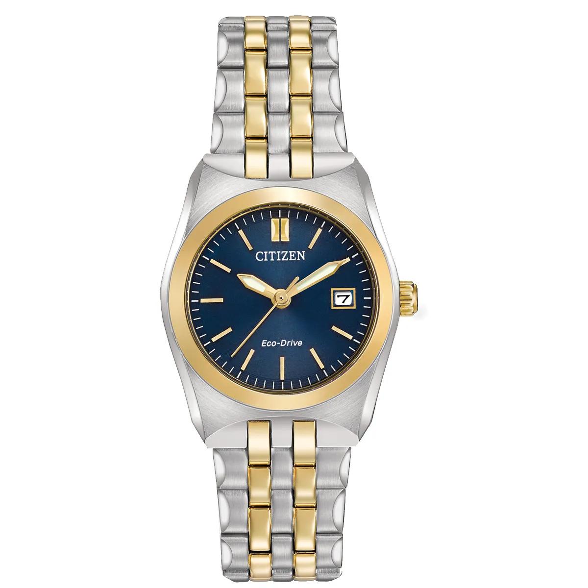 Women's Eco-Drive Watch Two-Tone Blue Dial - 28mm