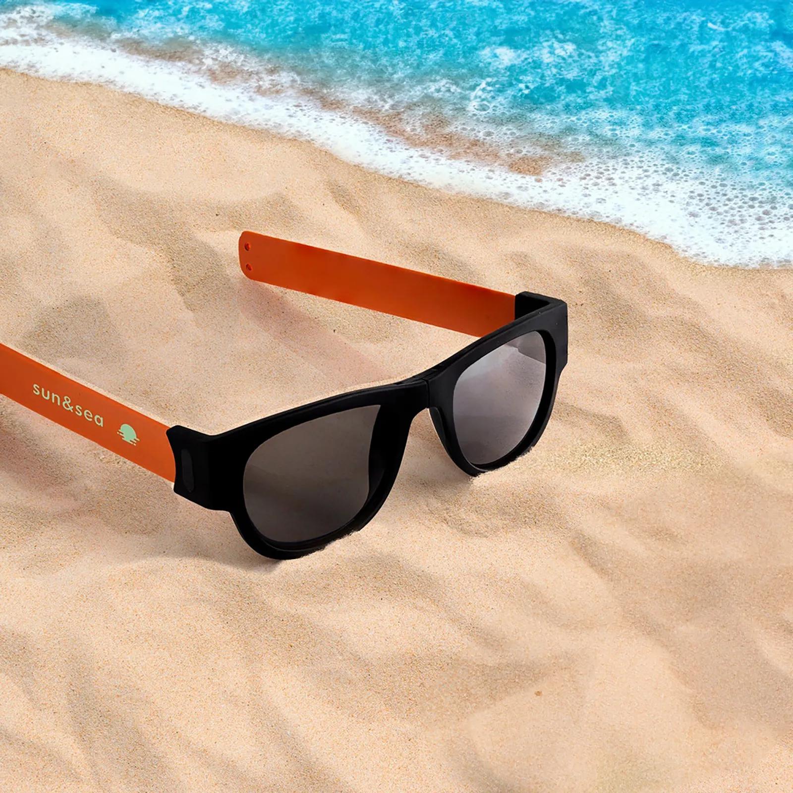 Foldable Slap Sunglasses with Silicone Bows