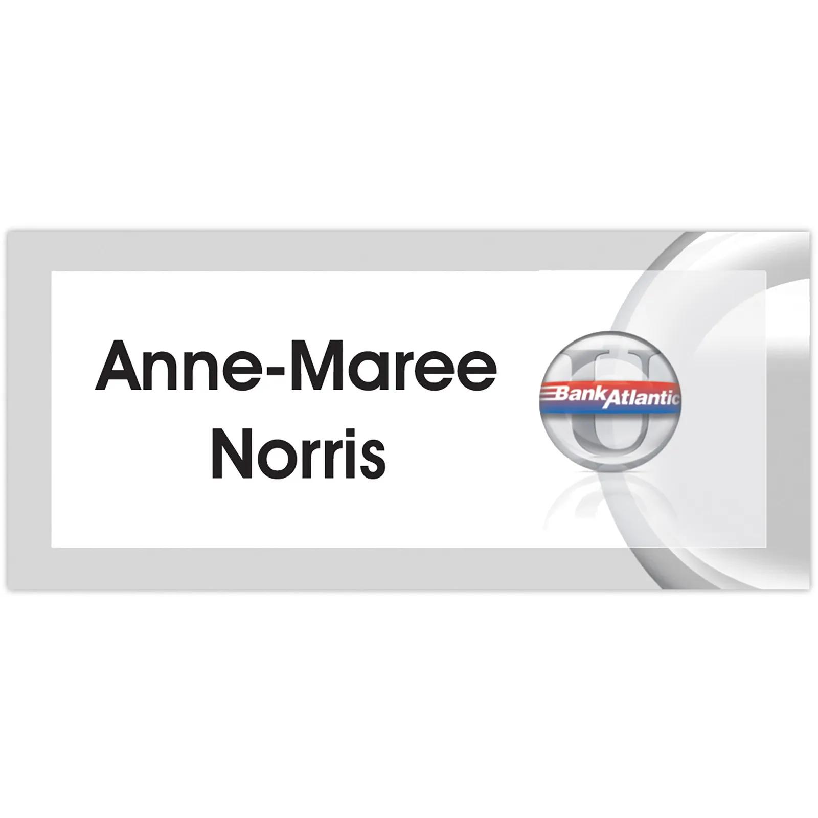 Plastic Name Badge Full Color Custom Sized - 3-6 sq in