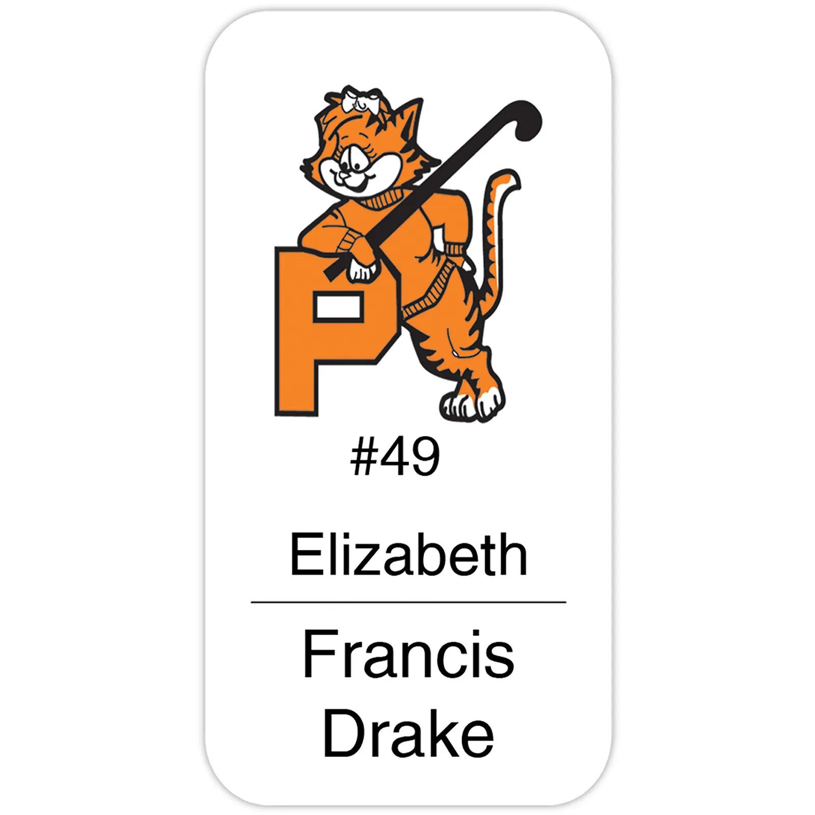 Plastic Name Badge Full Color Round Corners - 3 x 1.5 in