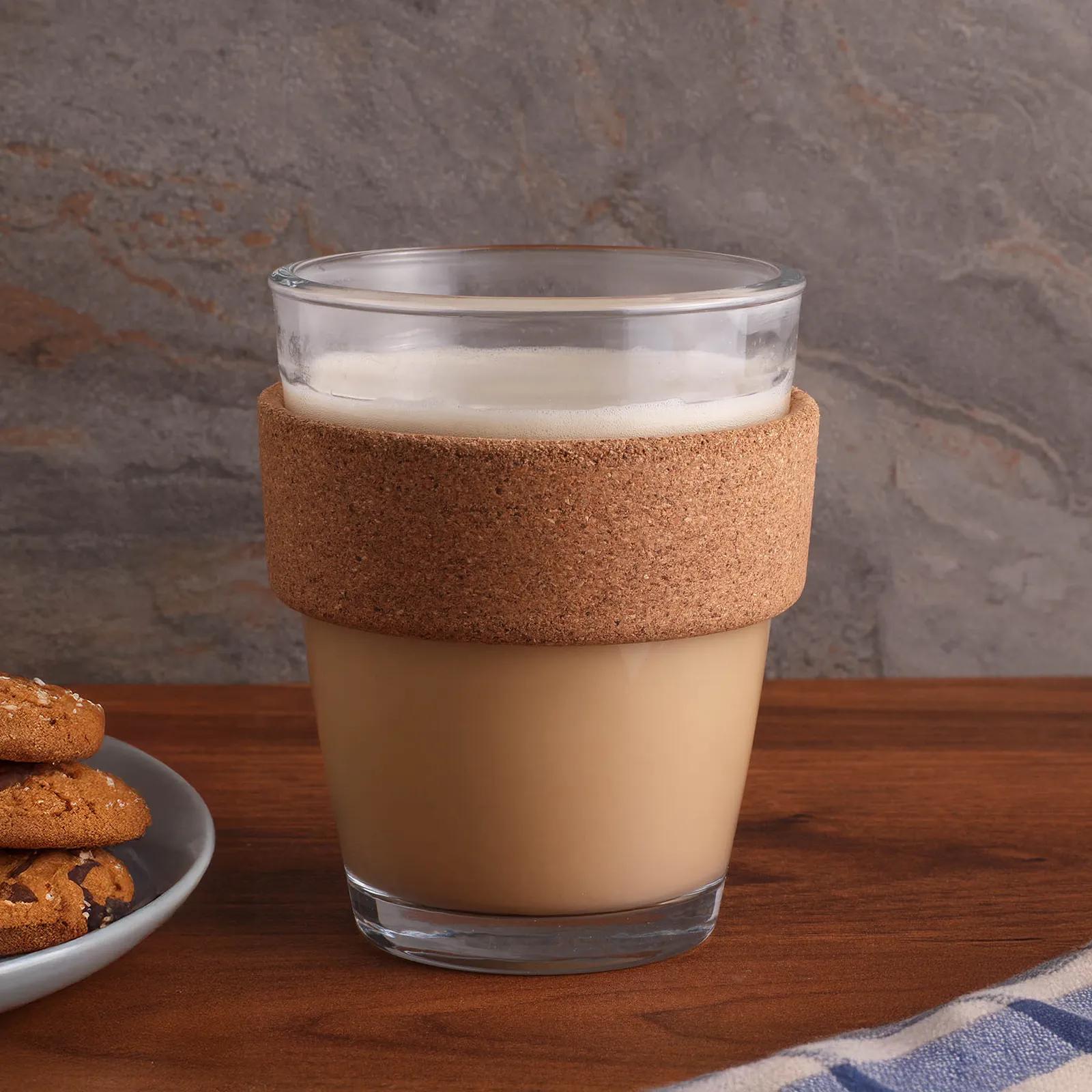 Glass Tumbler with Cork Sleeve To-Go Lid - 11.8 oz - blank view 9