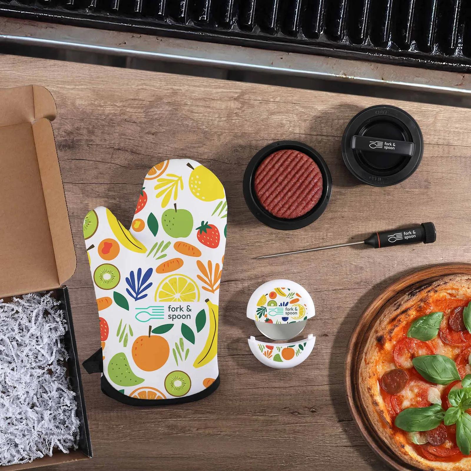 BBQ Kit with Heat Resistant Mitt and Thermometer - 13 x 10 in