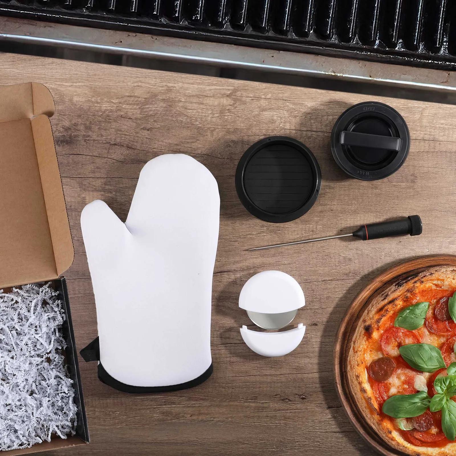 BBQ Kit with Heat Resistant Mitt and Thermometer - 13 x 10 in - blank view 2