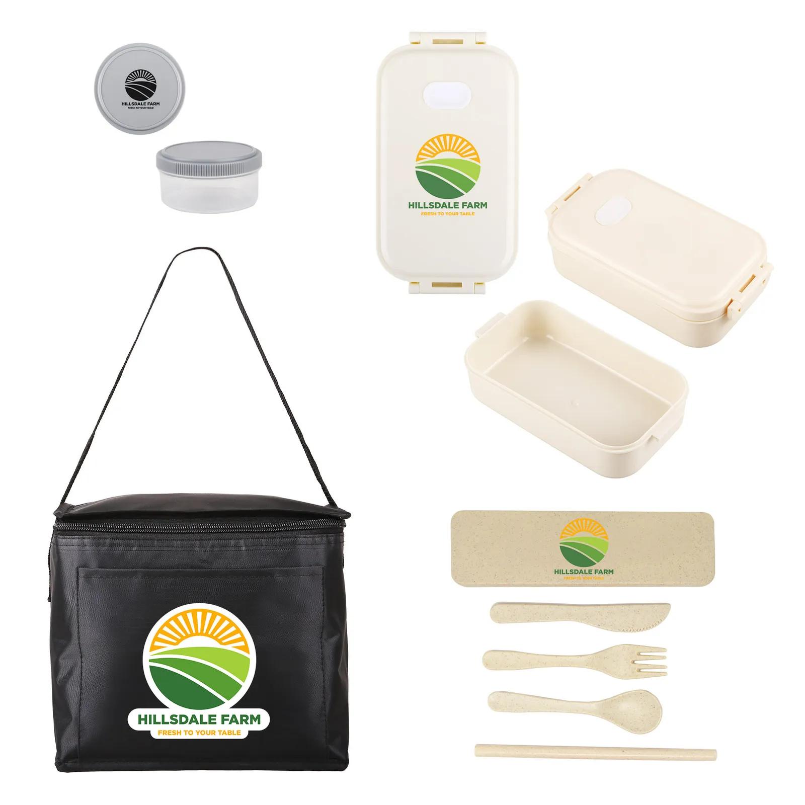 Lunch Set RPET with Bento Box and Cutlery - 8 x 7 in - product view 6