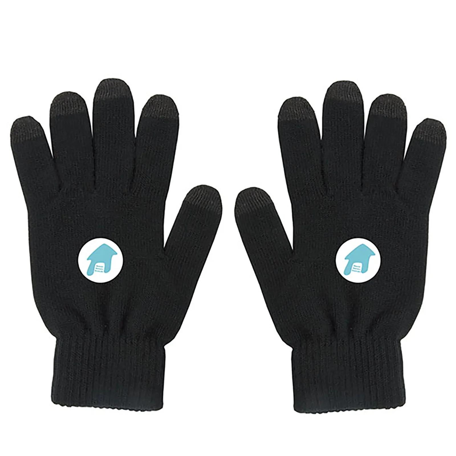 Touch Screen Gloves Acrylic Knit Five Finger (One Size) - product view 2