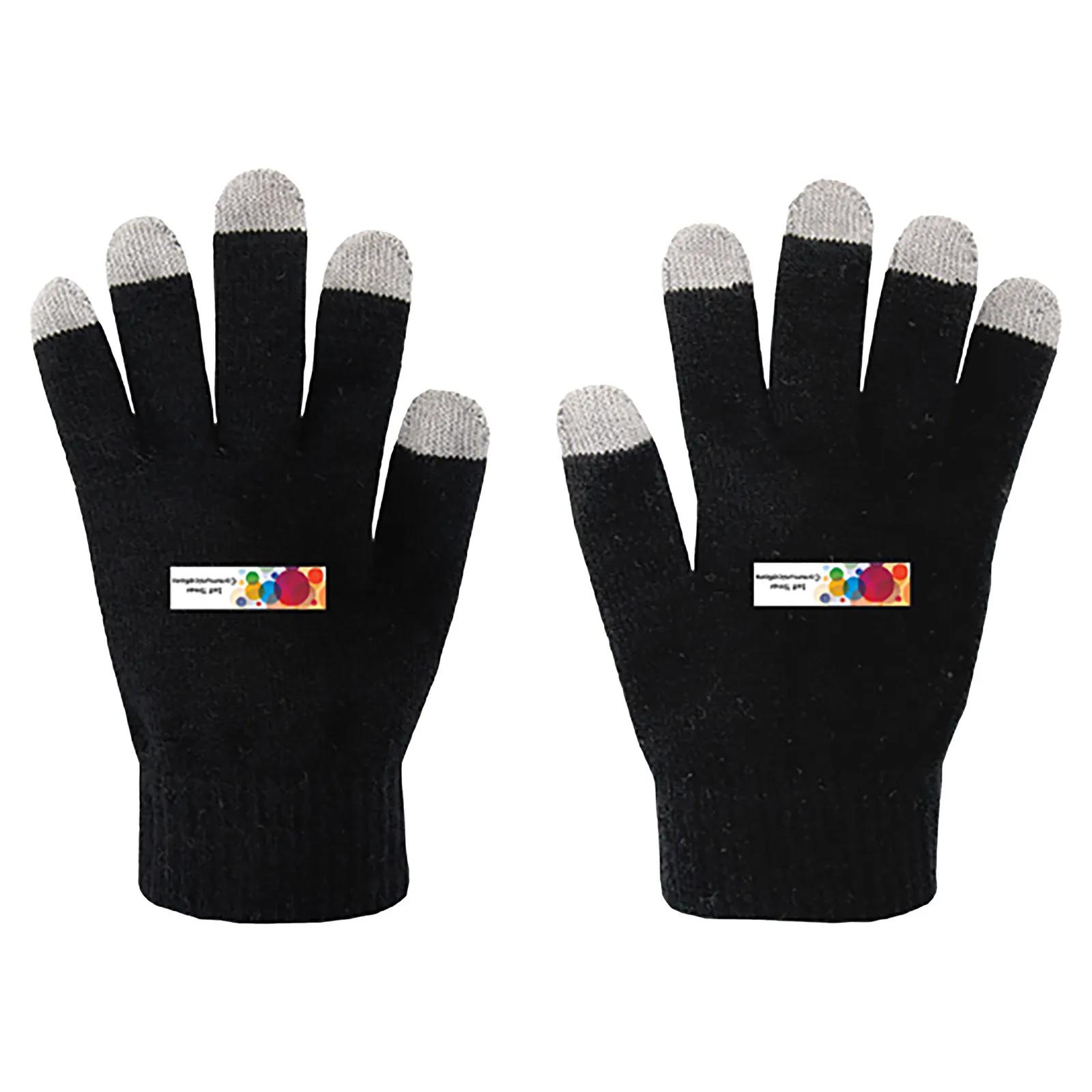 Touch Screen Gloves Acrylic Knit Five Finger (One Size) - product view 3