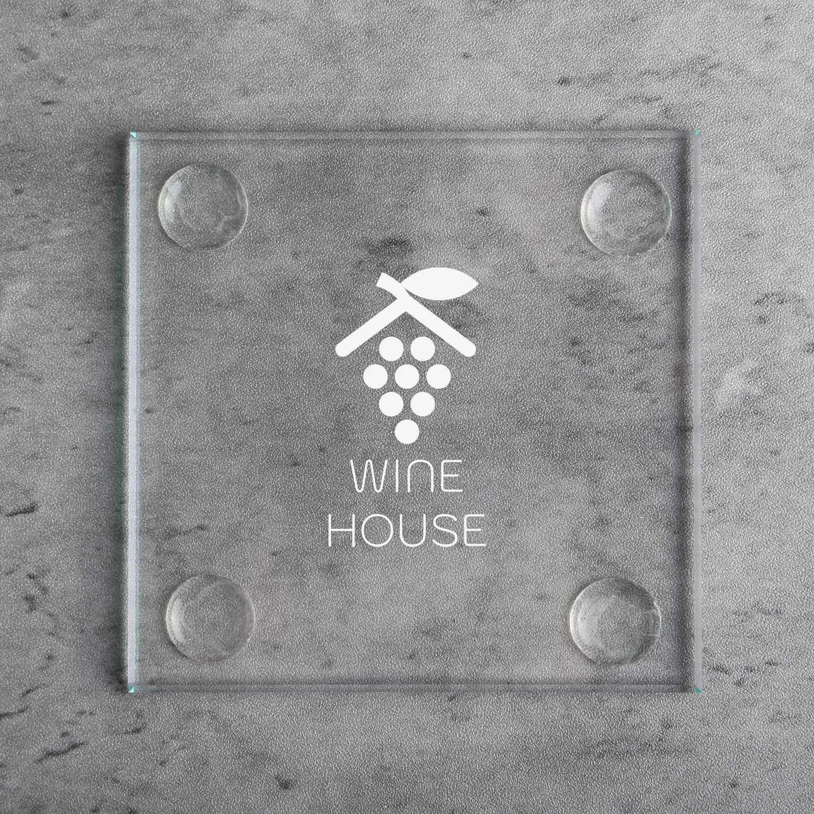 Square Glass Coaster Reverse Print - 3 3/4 in - product view 2