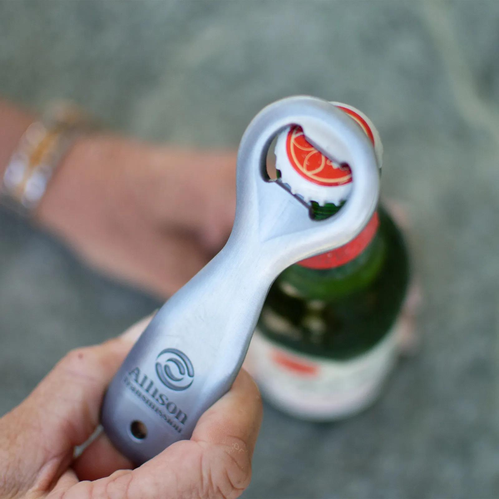 Zinc Bottle Opener with Shaped Handle - 5.4 in - product view 2