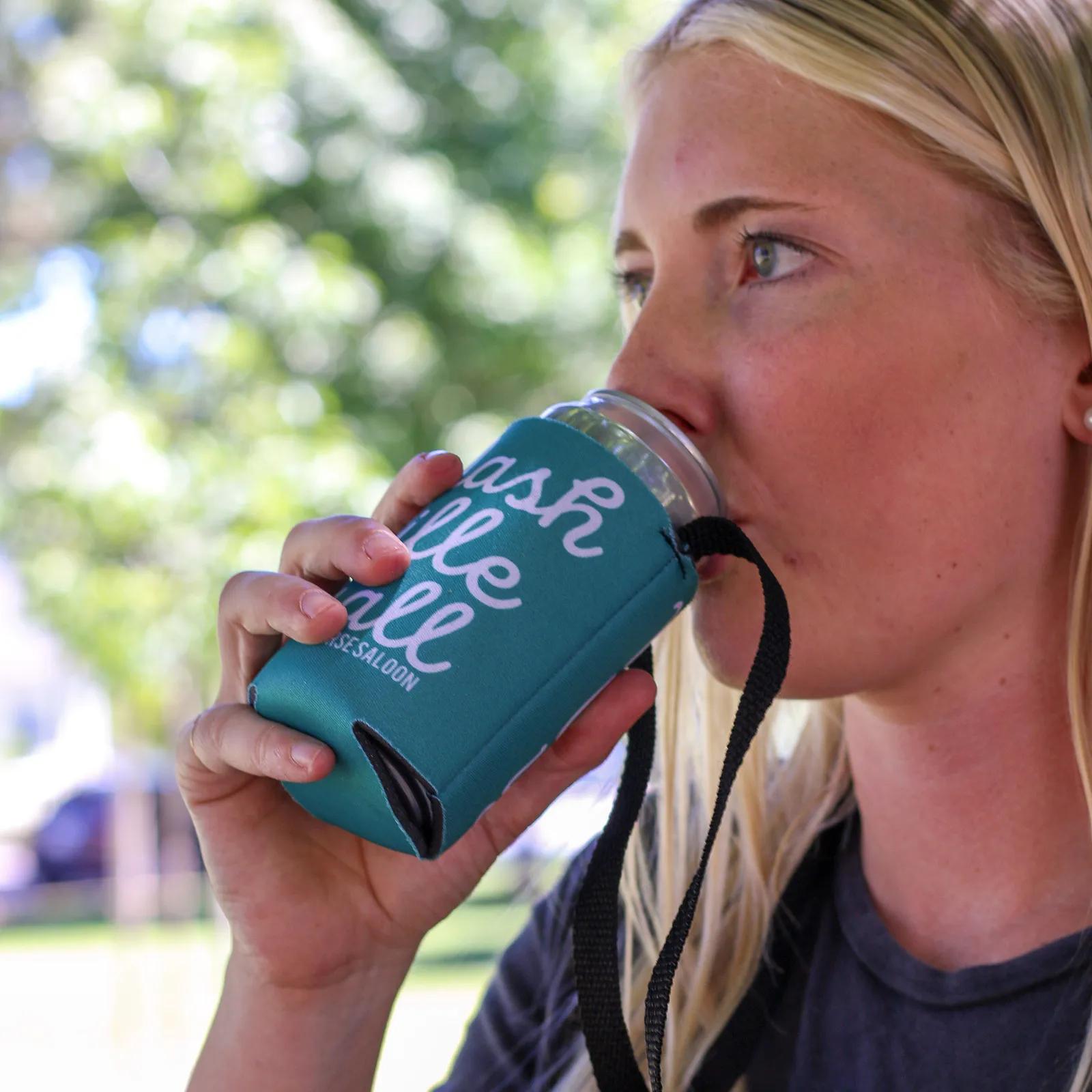 Hands Free Can Cooler with Strap - 12 oz - product view 2