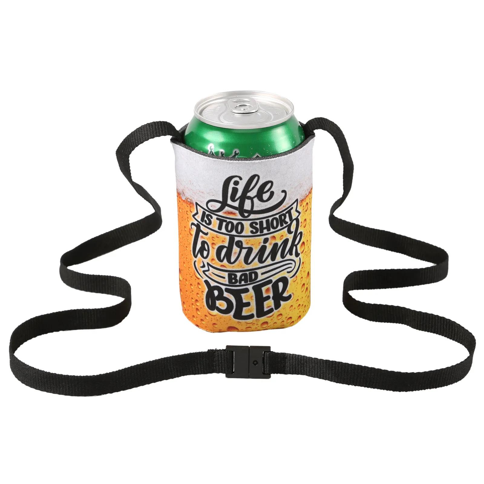Full Color Hands Free Can Cooler with Strap - 12 oz - product view 2