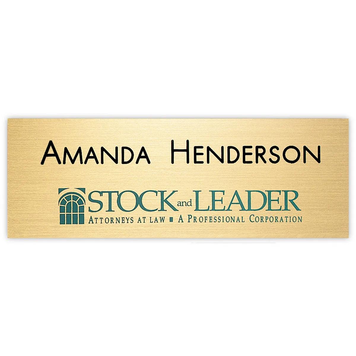 Custom Metallic Name Badge with Full Color Logo - 3-6 sq in
