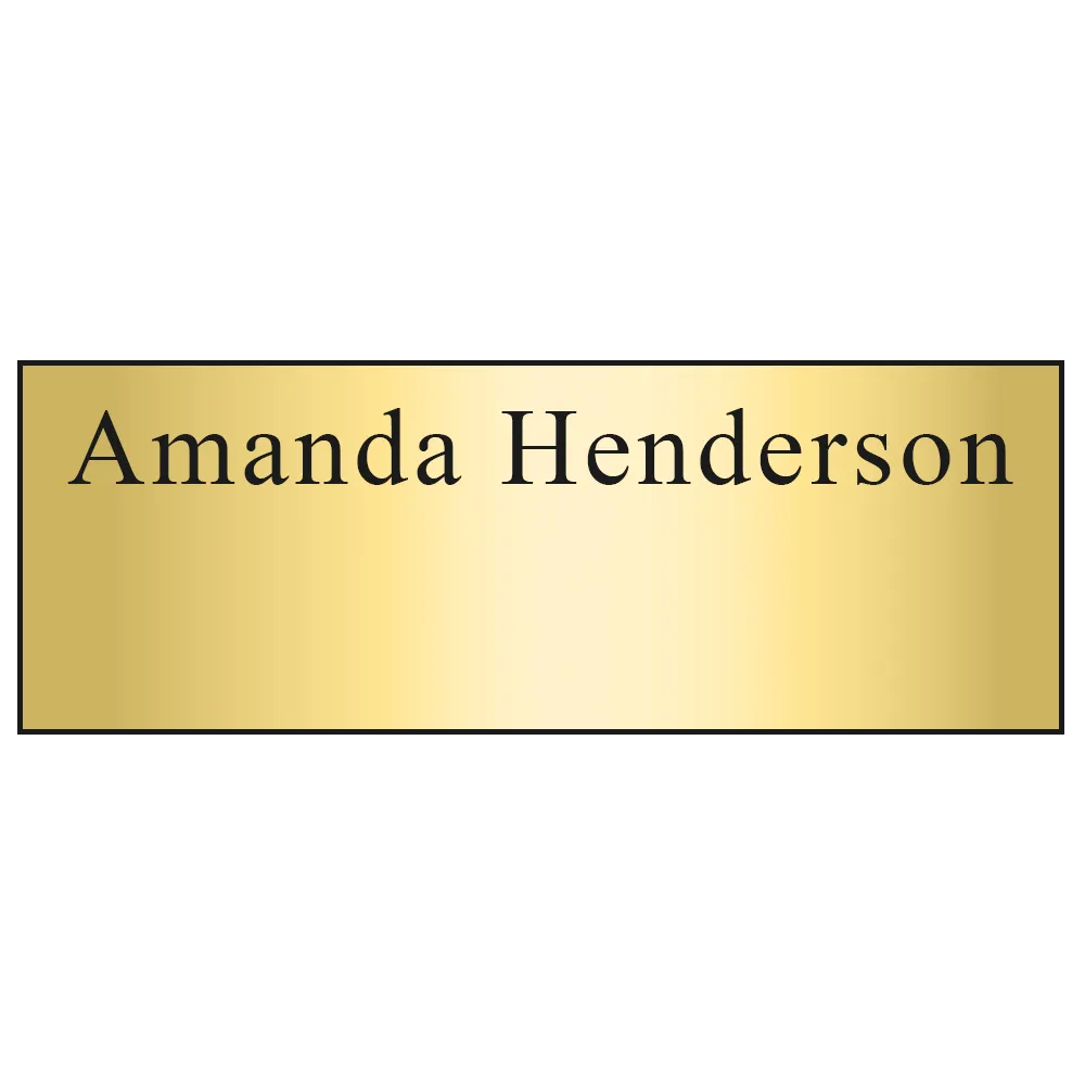 Custom Metallic Name Badge with Full Color Logo - 3-6 sq in - blank view 3