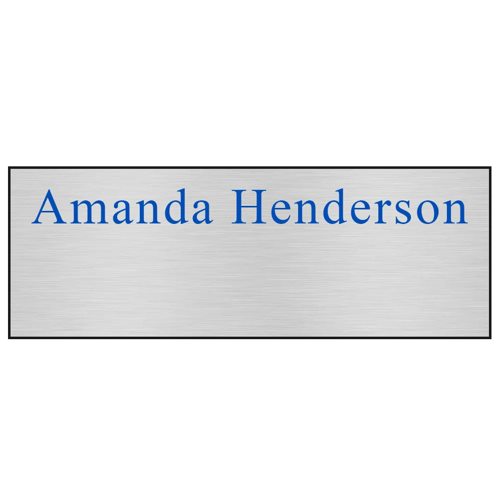 Custom Metallic Name Badge with Full Color Logo - 3-6 sq in - blank view 6