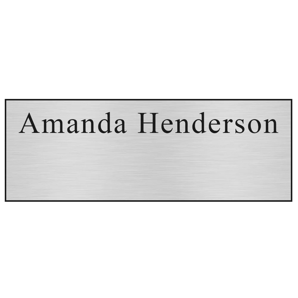 Custom Metallic Name Badge with Full Color Logo - 3-6 sq in - blank view 7