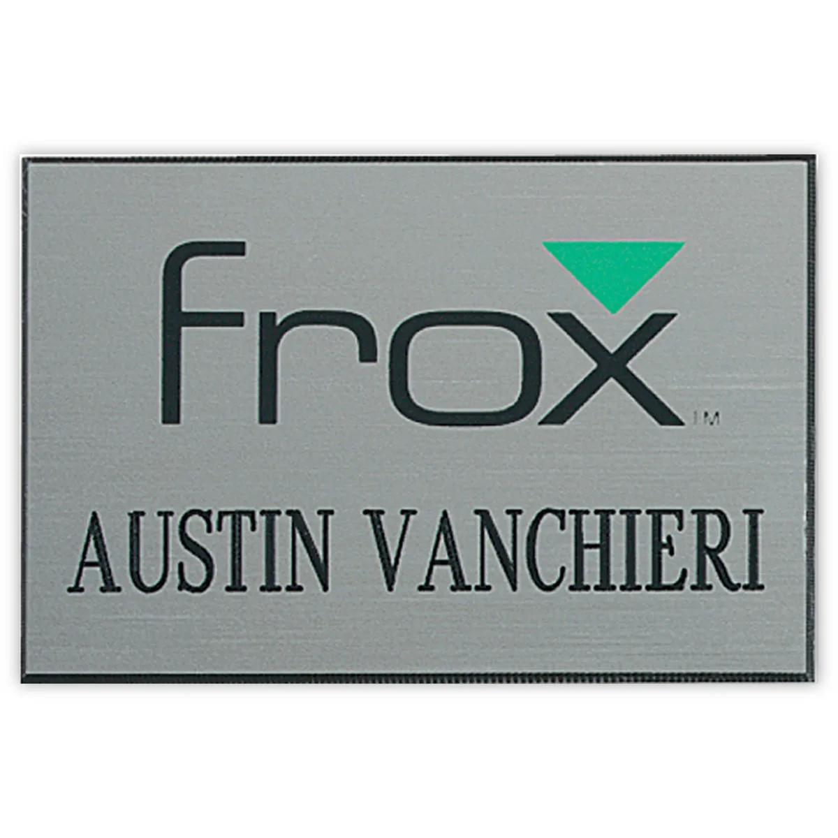 Custom Metallic Name Badge with Full Color Logo - 6-9 sq in