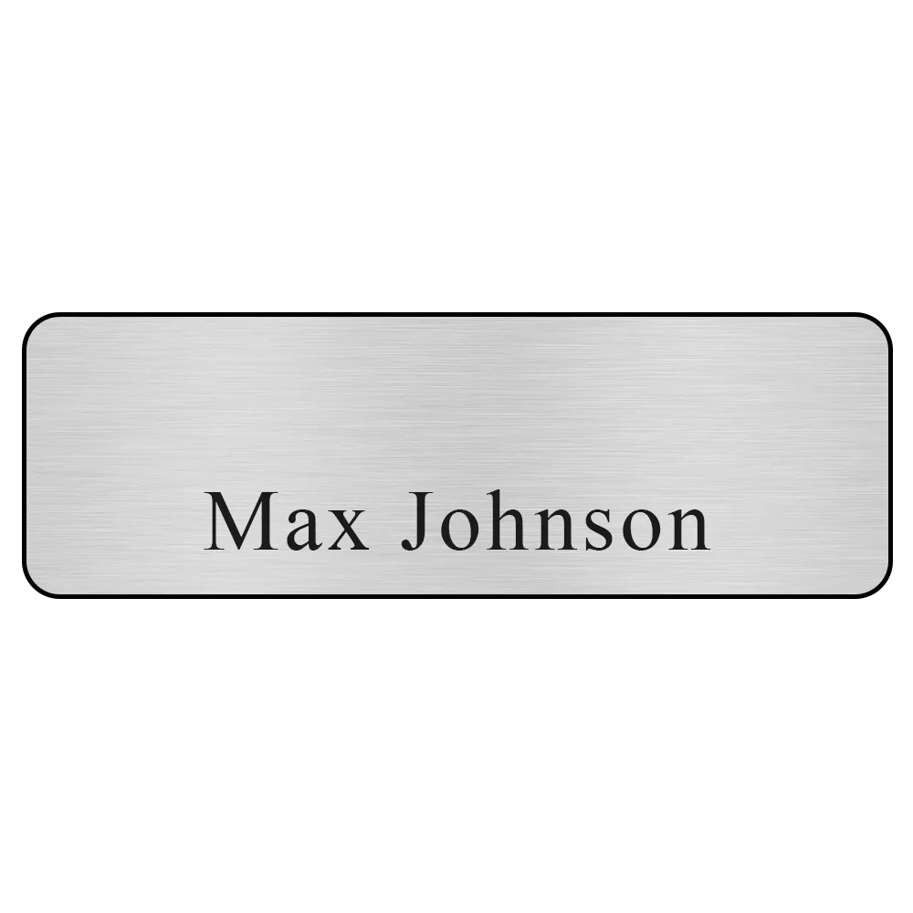 Express Metallic Name Badge with Full Color Logo - 1 x 3 in - blank view 2