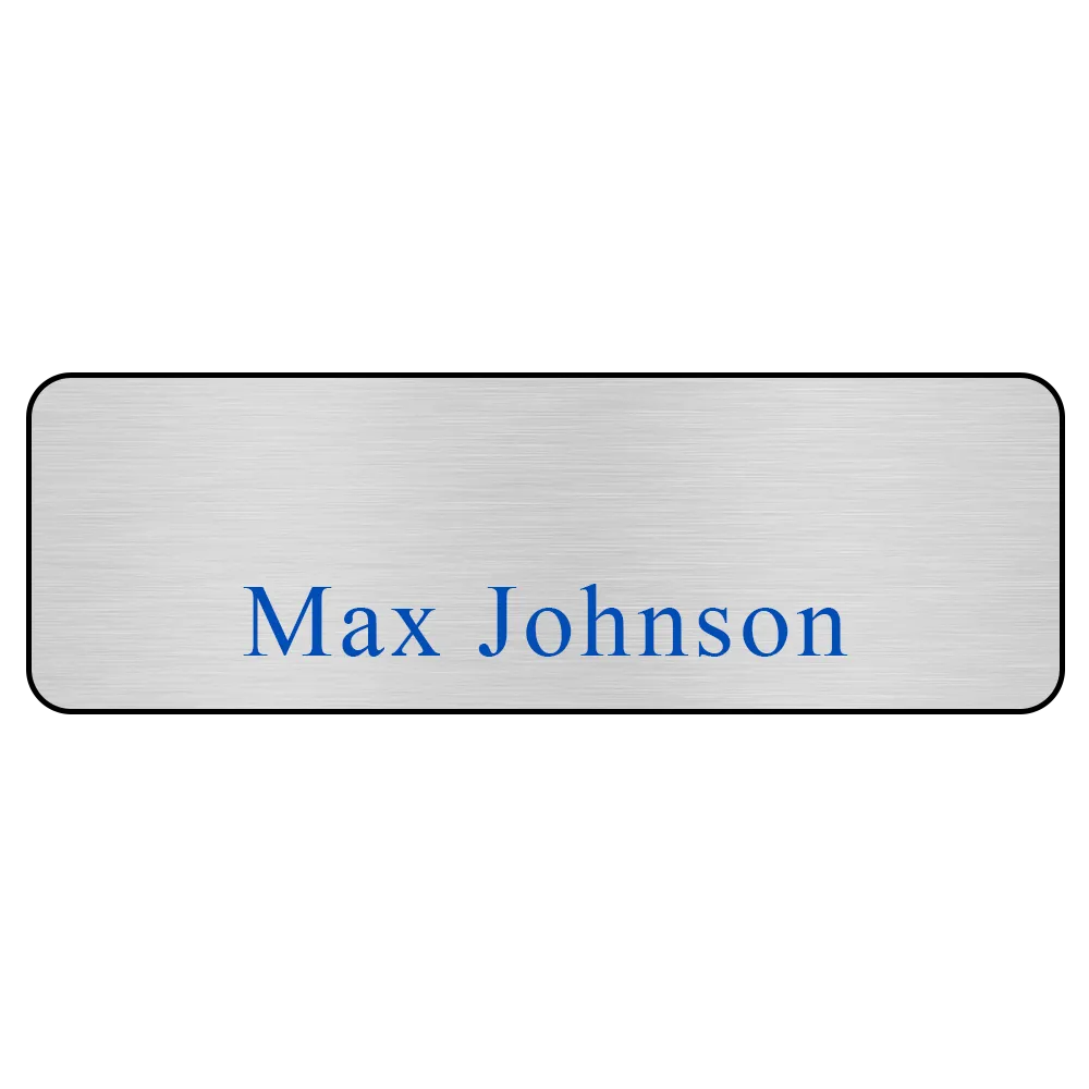 Express Metallic Name Badge with Full Color Logo - 1 x 3 in - blank view 3