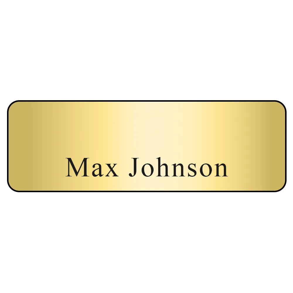 Express Metallic Name Badge with Full Color Logo - 1 x 3 in - blank view 7