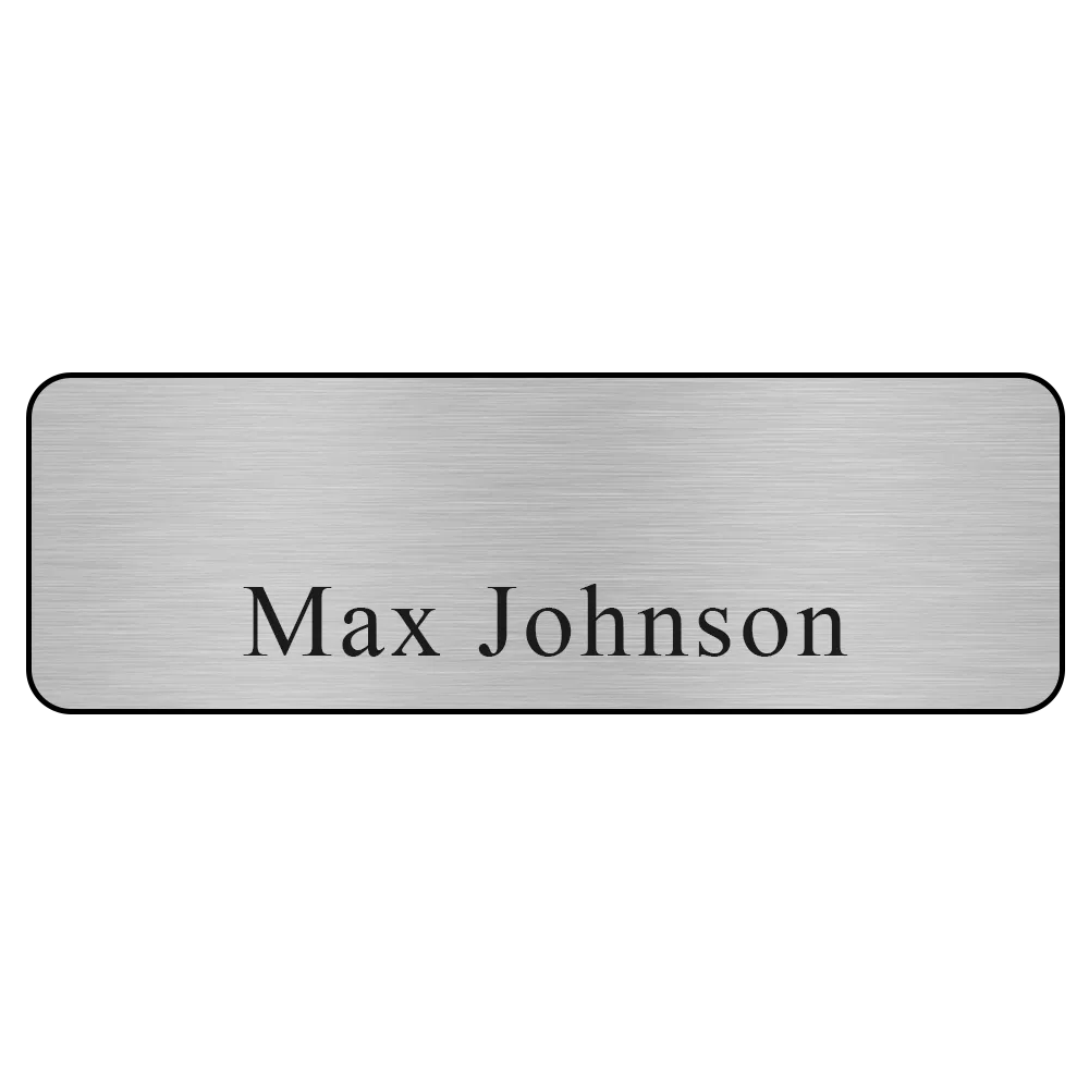 Express Metallic Name Badge with Full Color Logo - 1 x 3 in - blank view 8