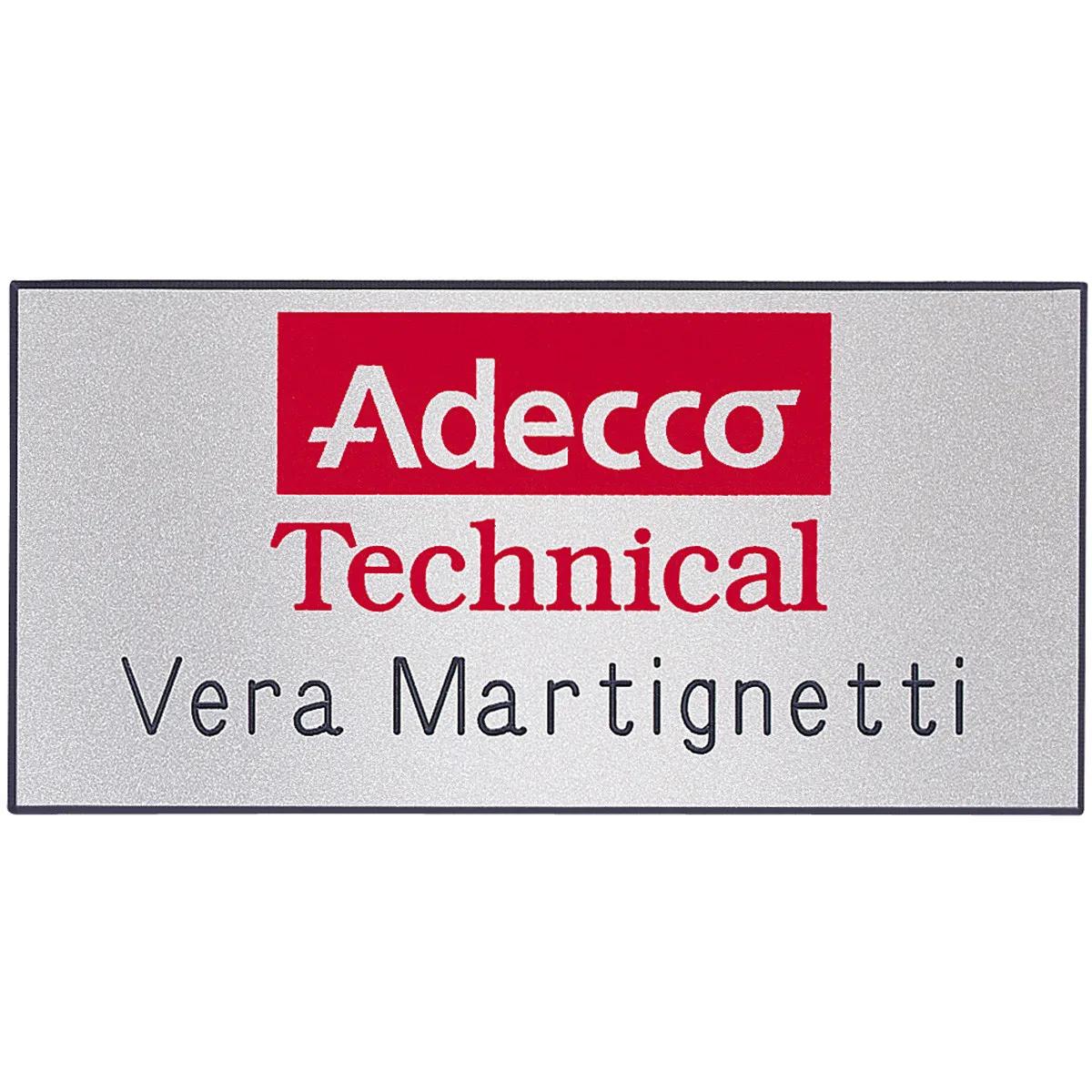 Express Metallic Name Badge with Full Color Logo - 1.5 x 3 in